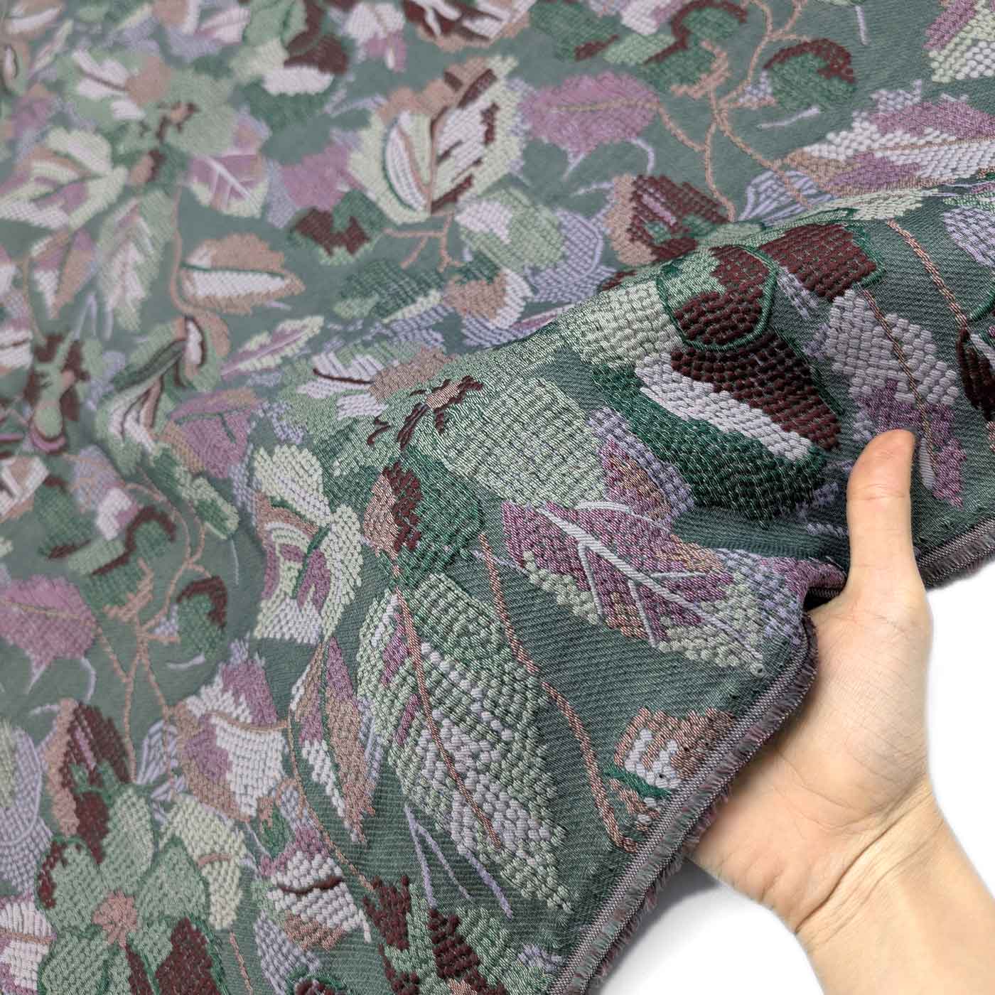 پارچه ژاکارد ترک 231 رنگ طوسی سبز 