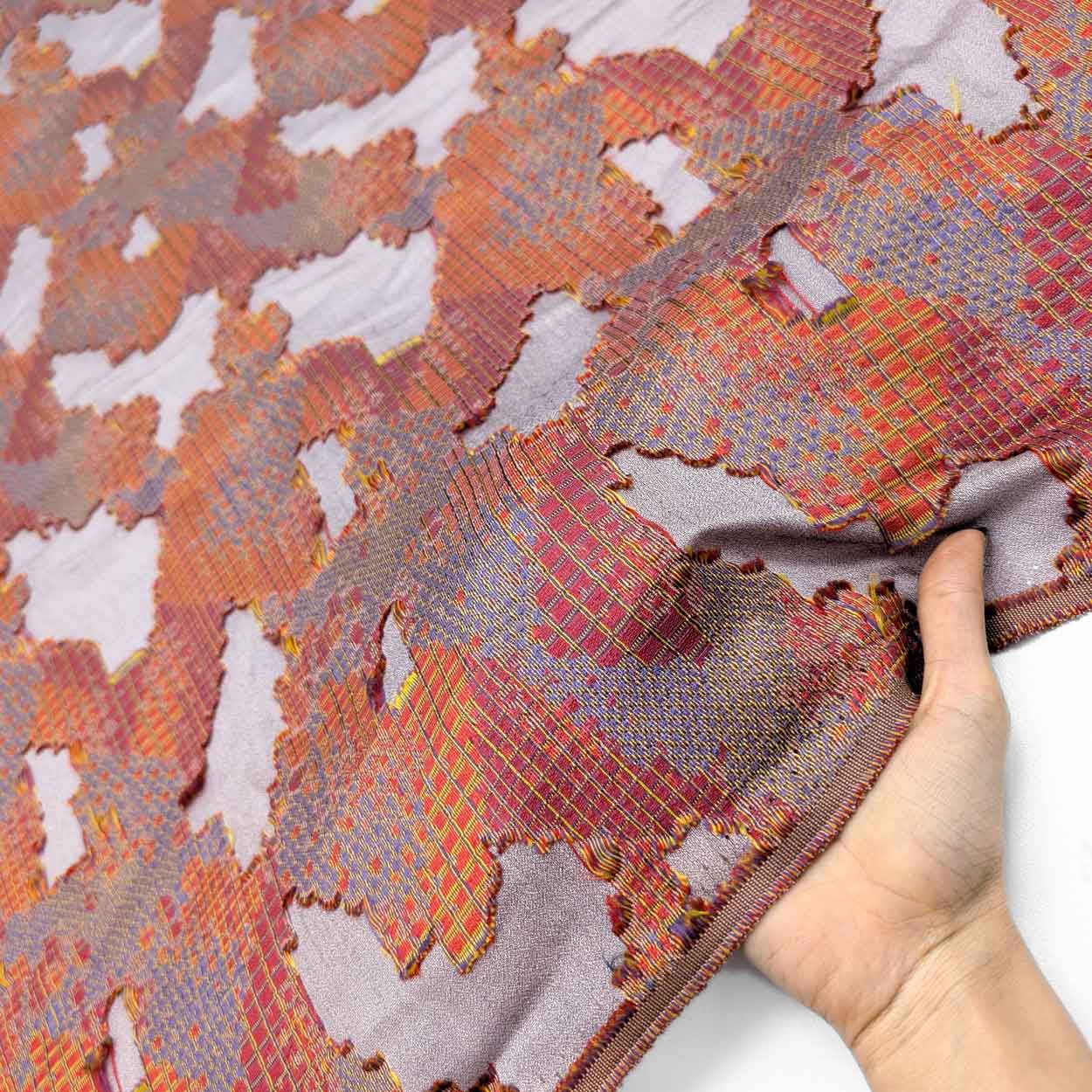 پارچه ژاکارد کسمه ترک 233 رنگ آجری 