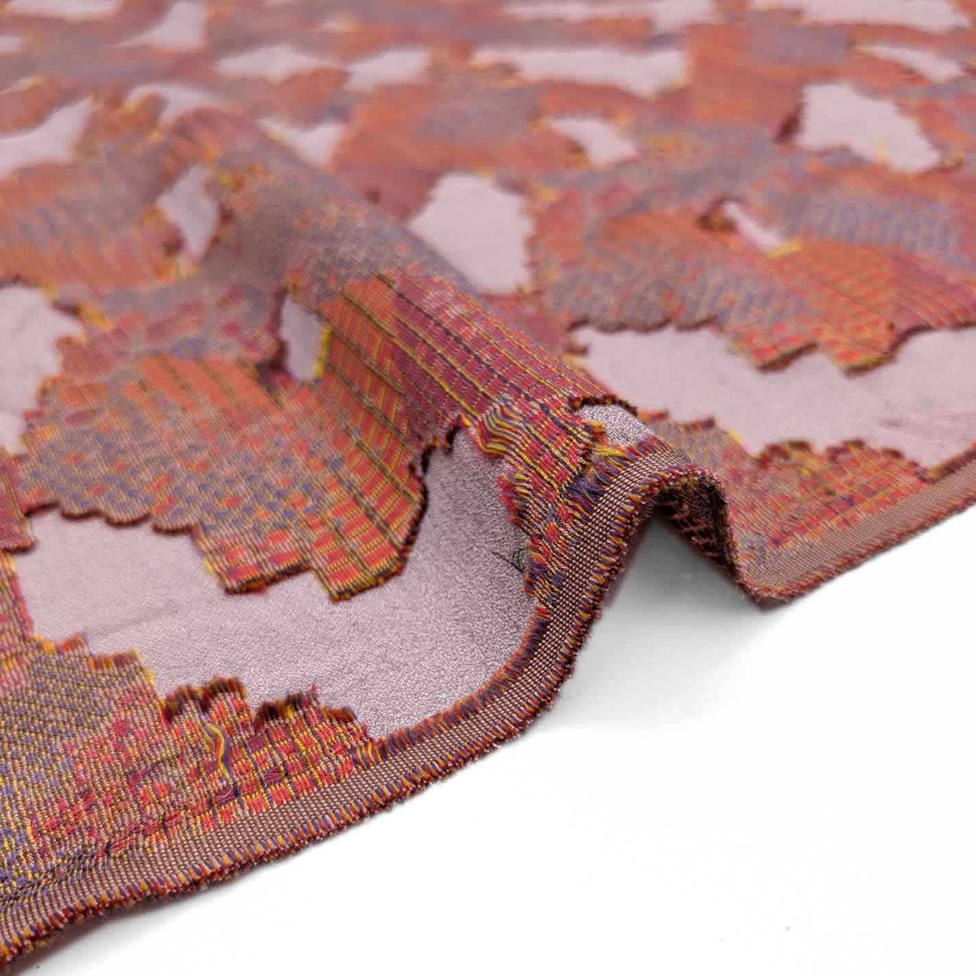 پارچه ژاکارد کسمه ترک 233 رنگ آجری 