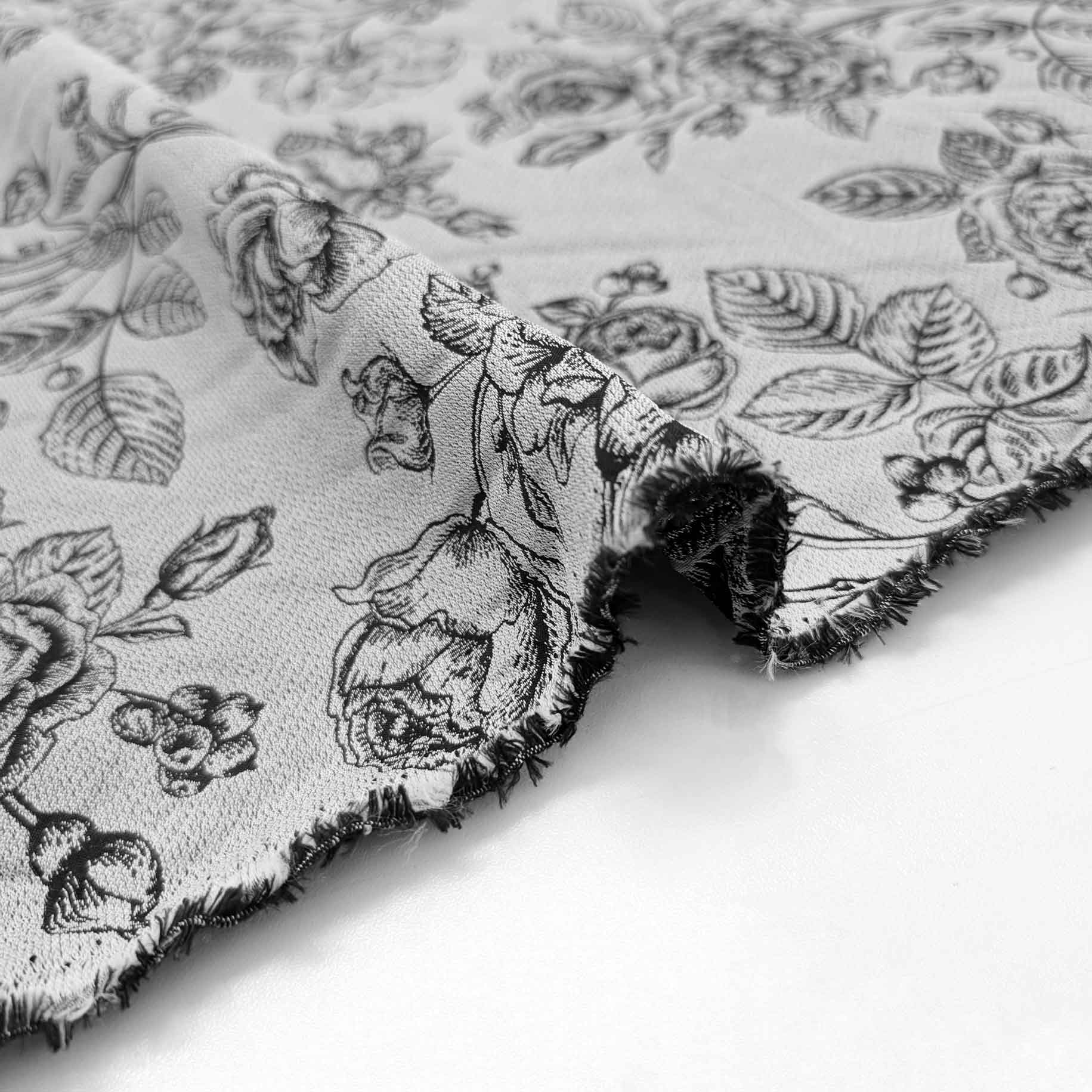 پارچه ژاکارد تافته 229 رنگ طوسی مشکی 