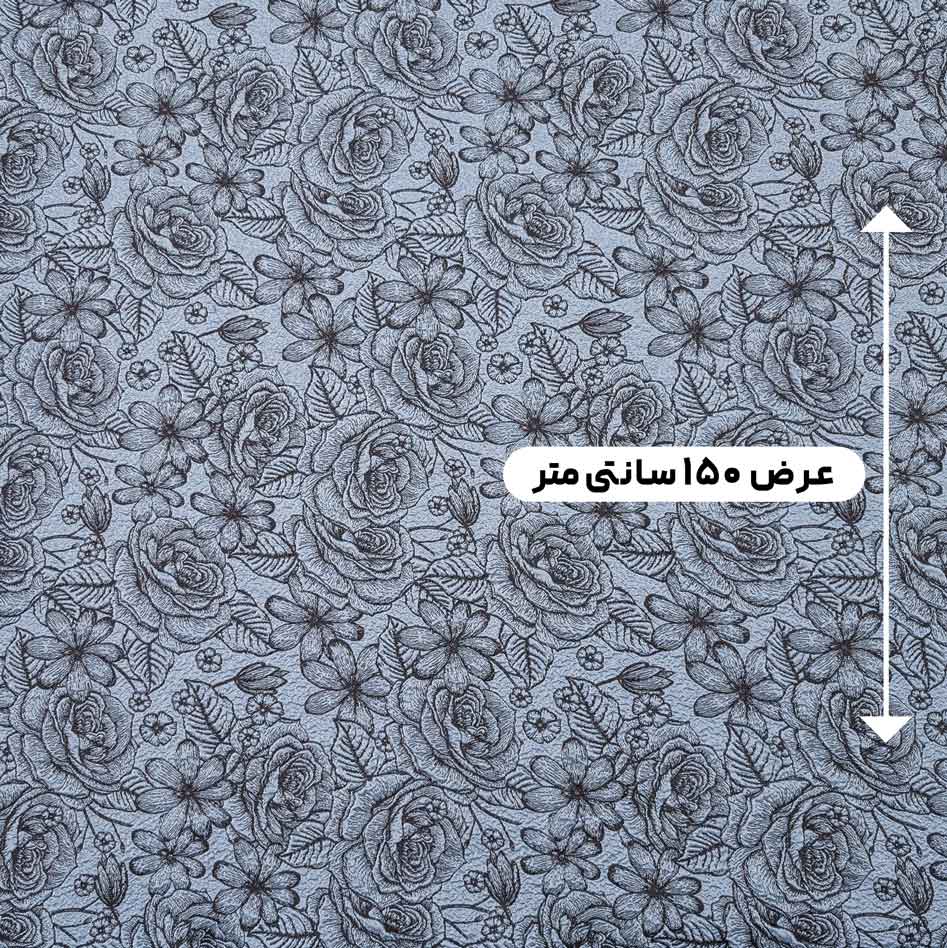 پارچه ژاکارد پفکی ترک 228 رنگ طوسی آبی 