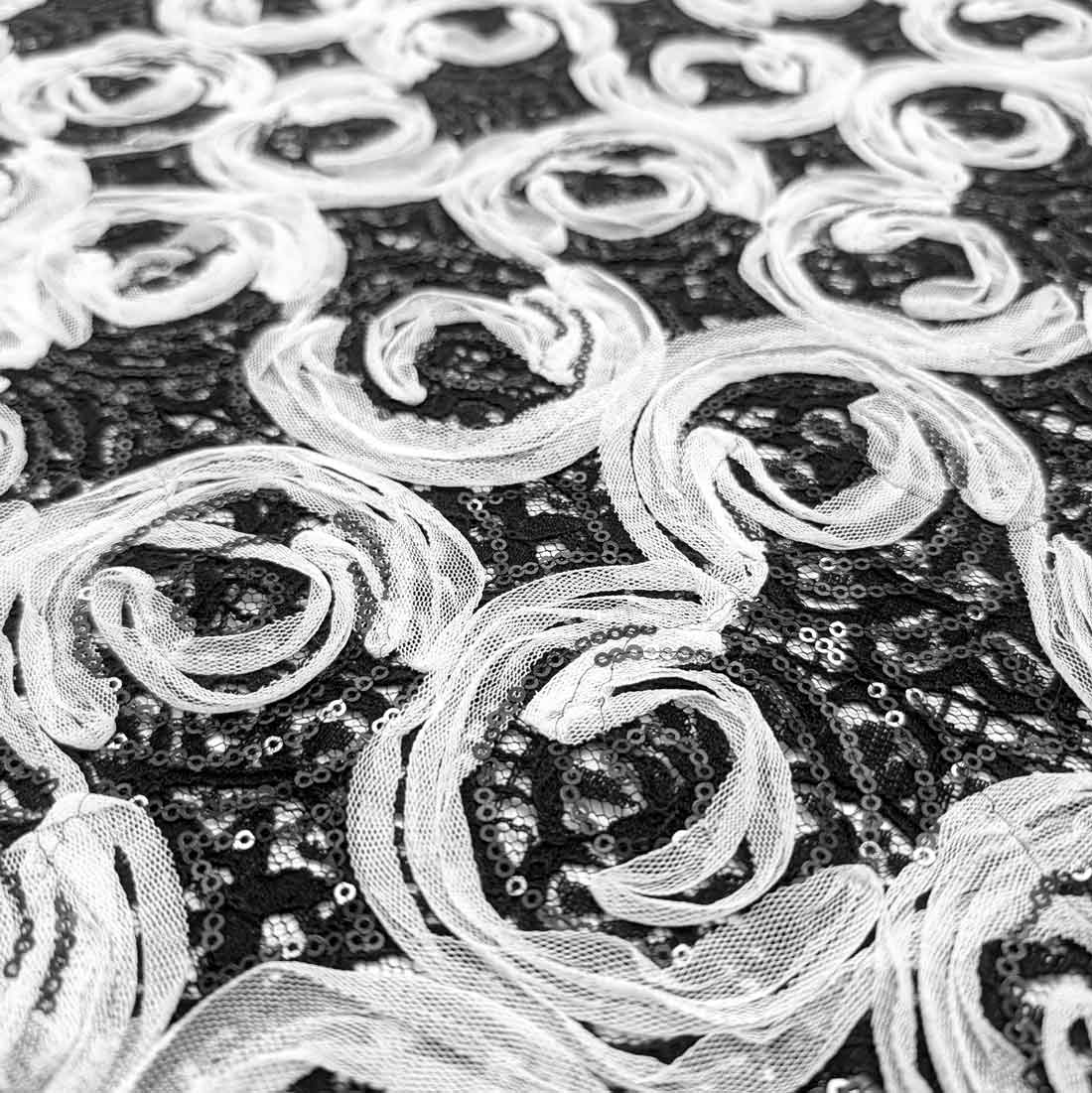 پارچه دانتل پچ ورک 9 رنگ سفید مشکی 