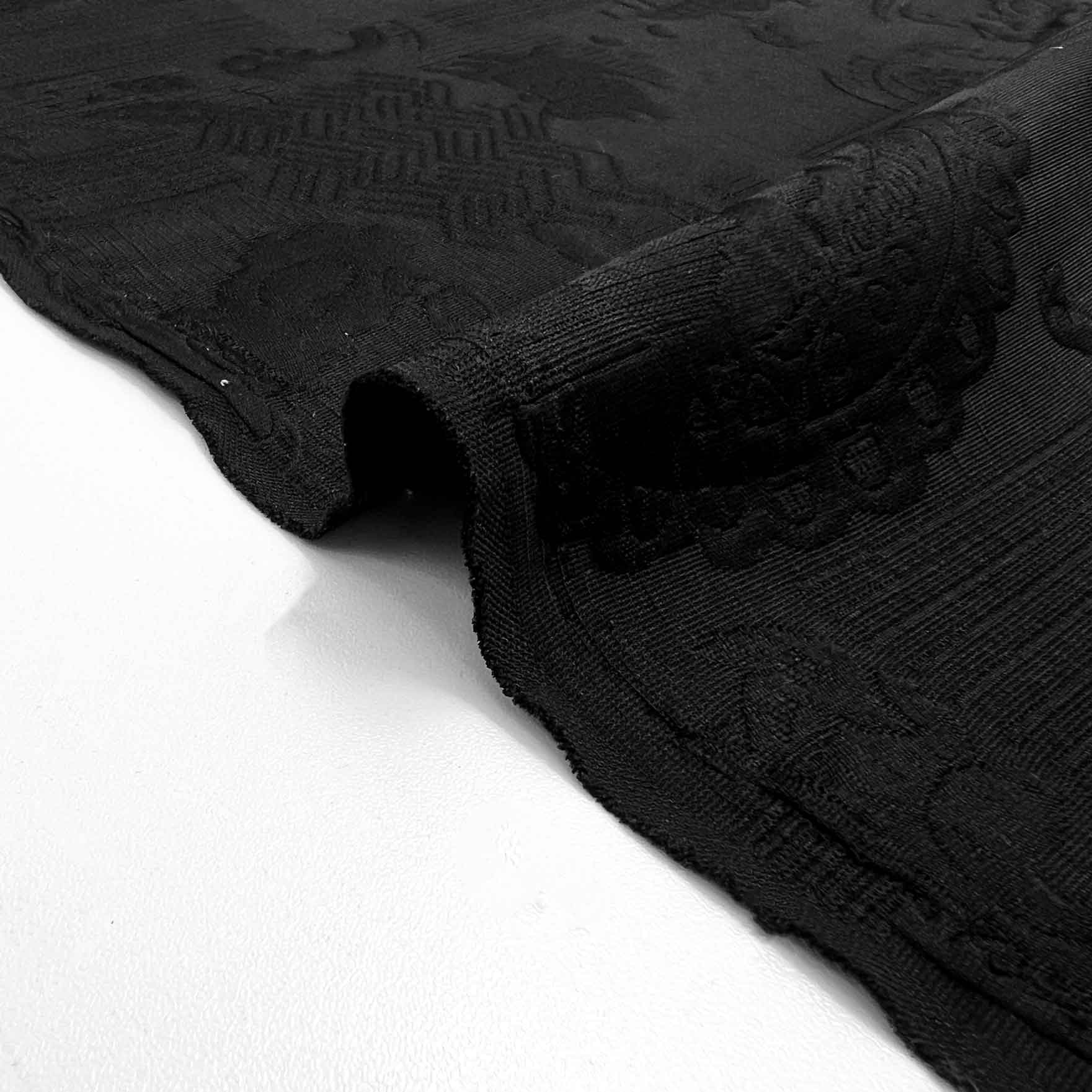 پارچه ژاکارد کتان 234 رنگ مشکی 