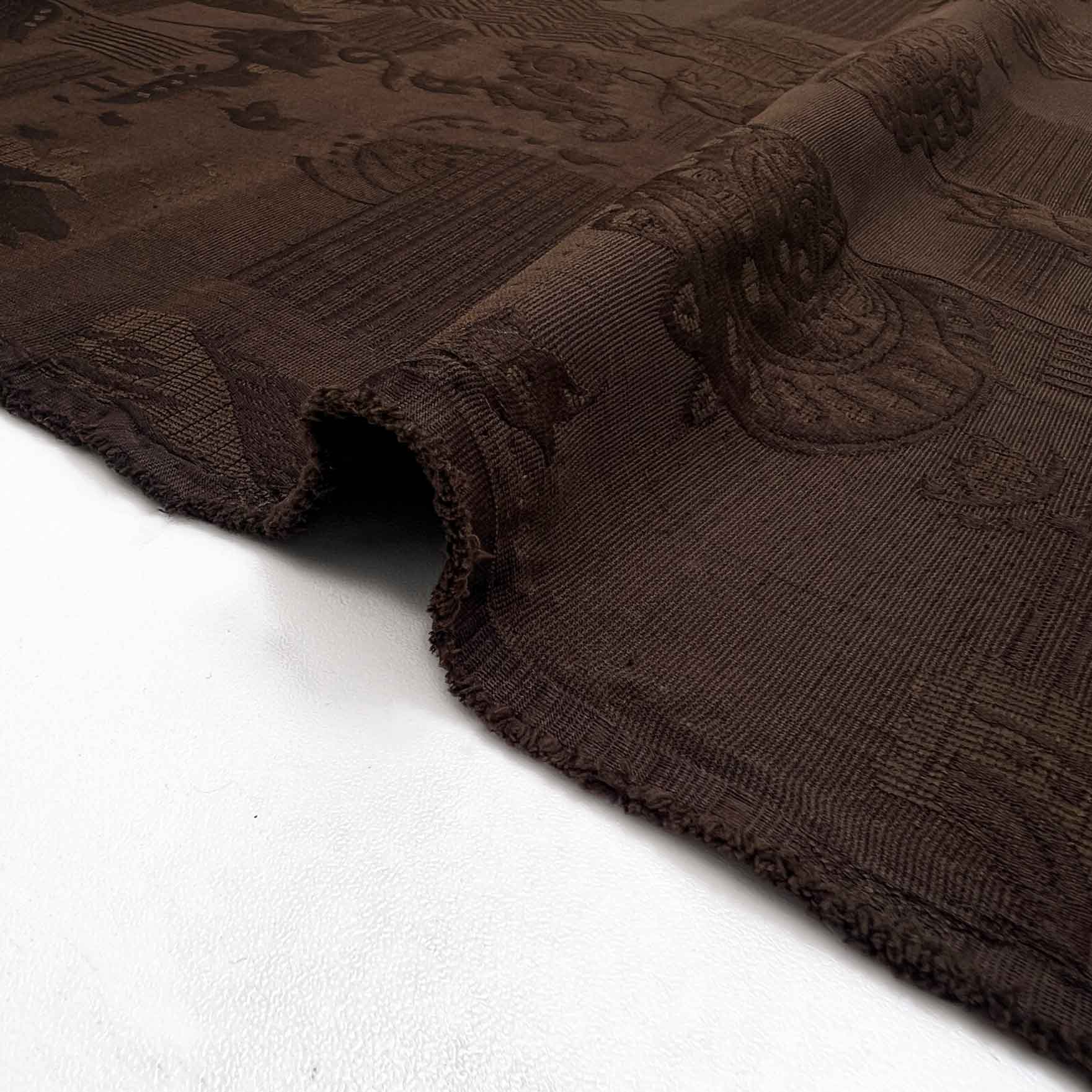 پارچه ژاکارد کتان 234 رنگ شکلاتی 