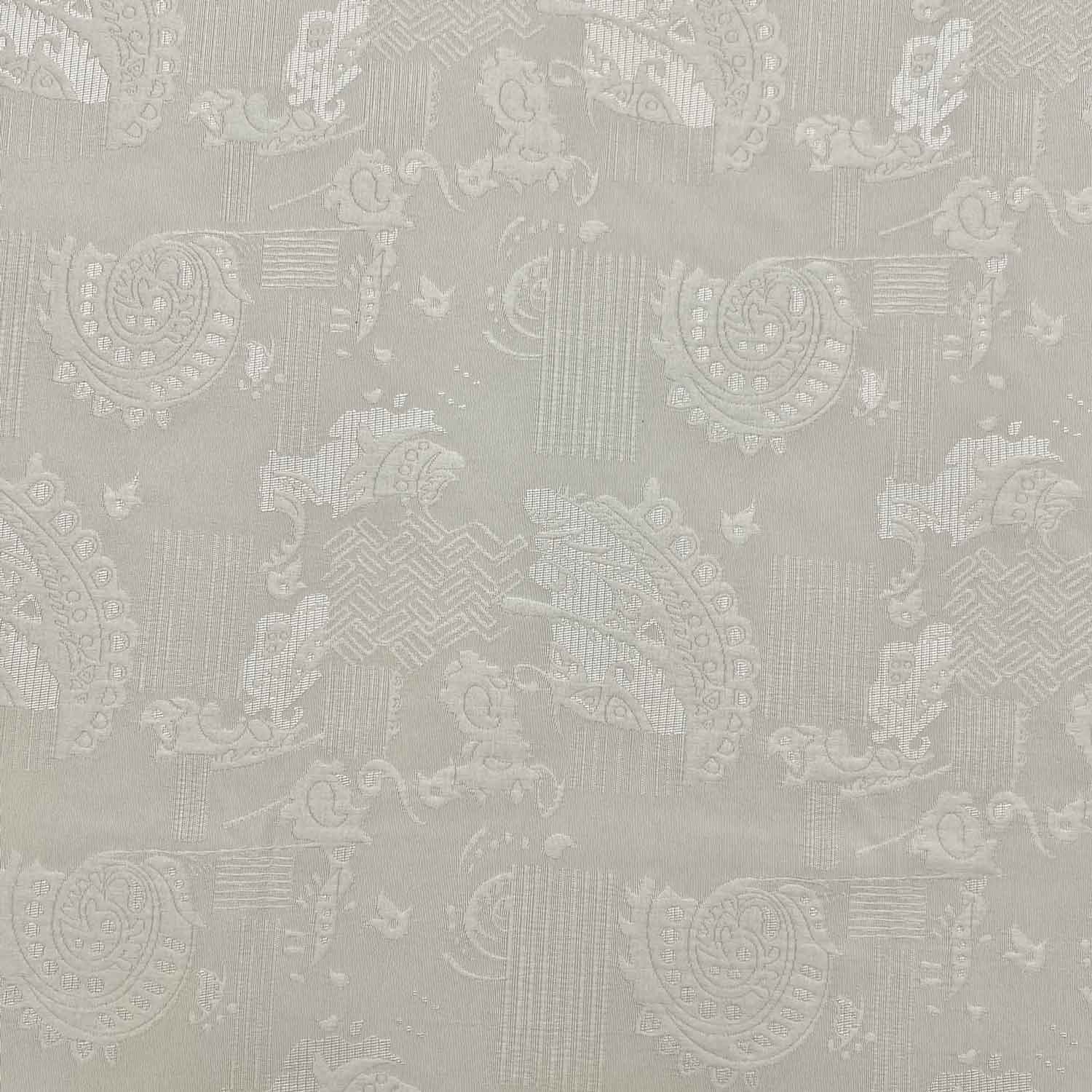 پارچه ژاکارد کتان 234 رنگ کرم یخی 