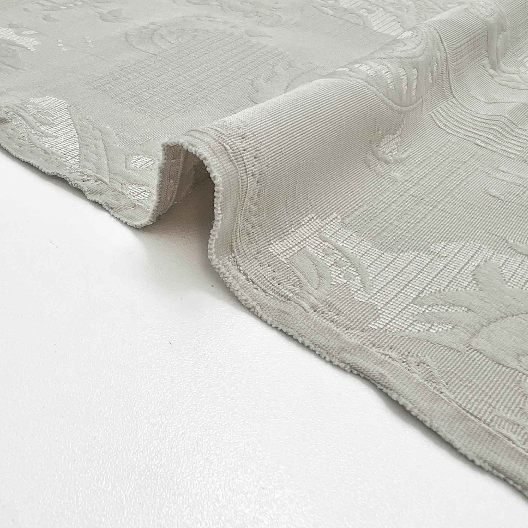 پارچه ژاکارد کتان 234 رنگ کرم یخی 