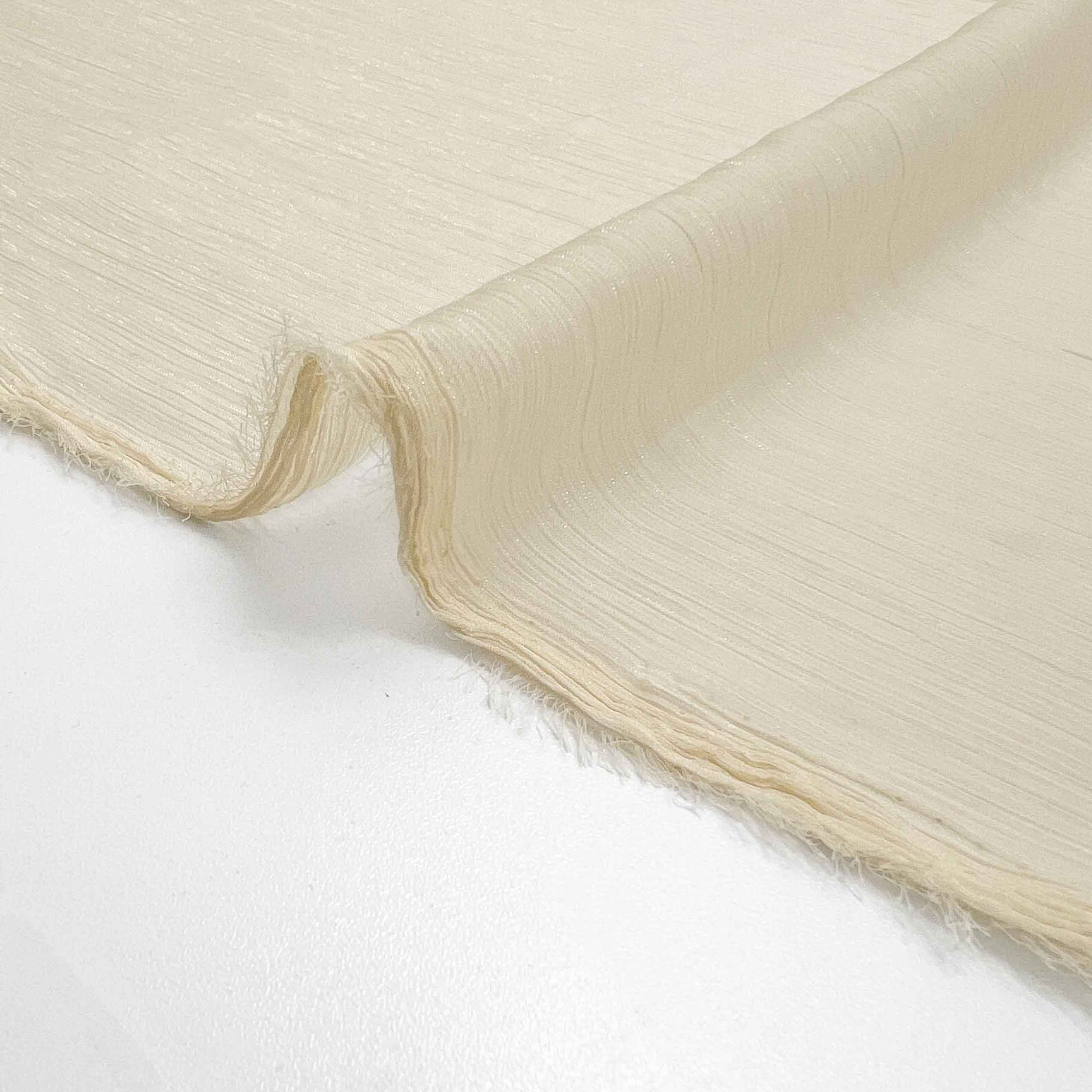 پارچه حریر شاین رنگ کرم یخی 