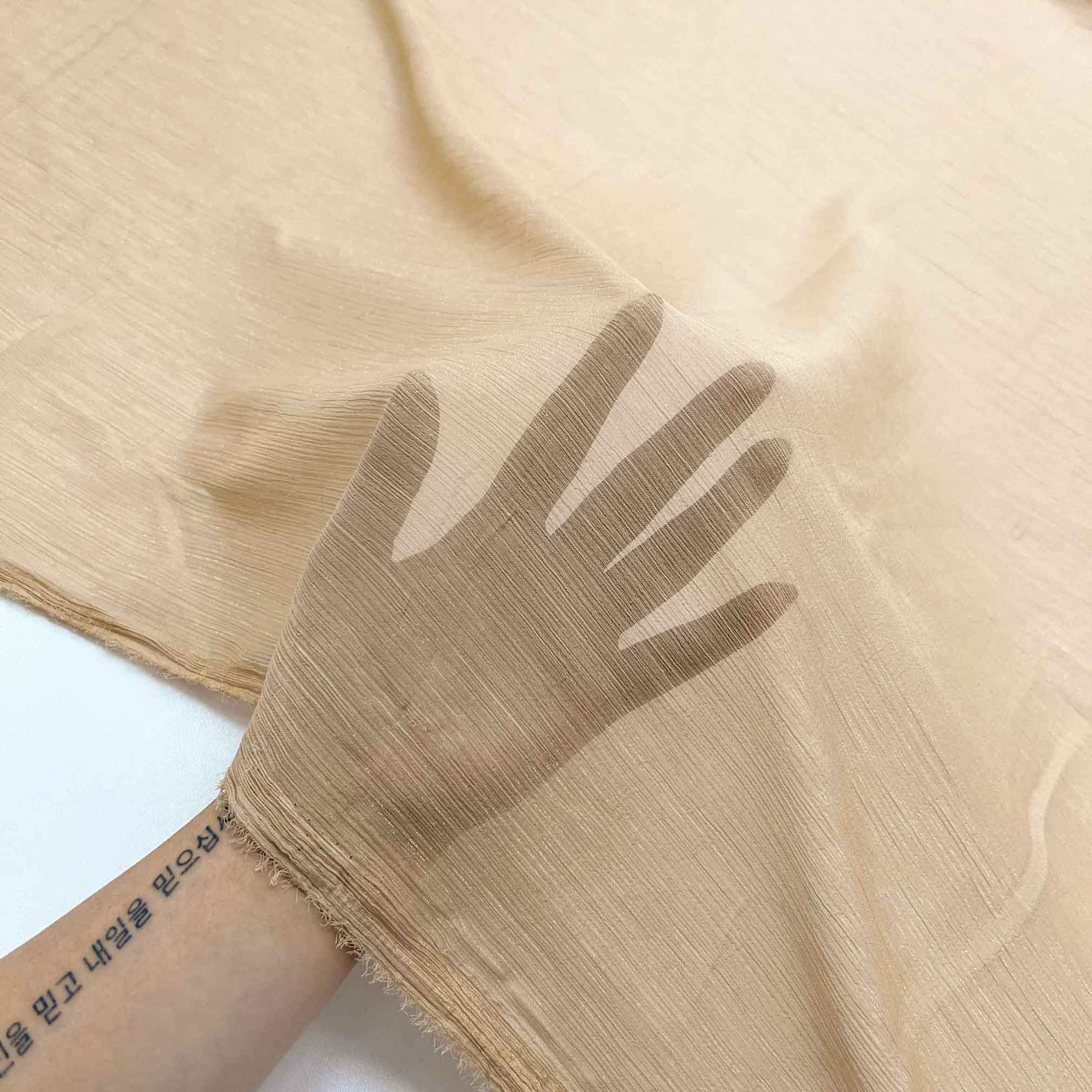 پارچه حریر شاین رنگ بیسکوییتی 