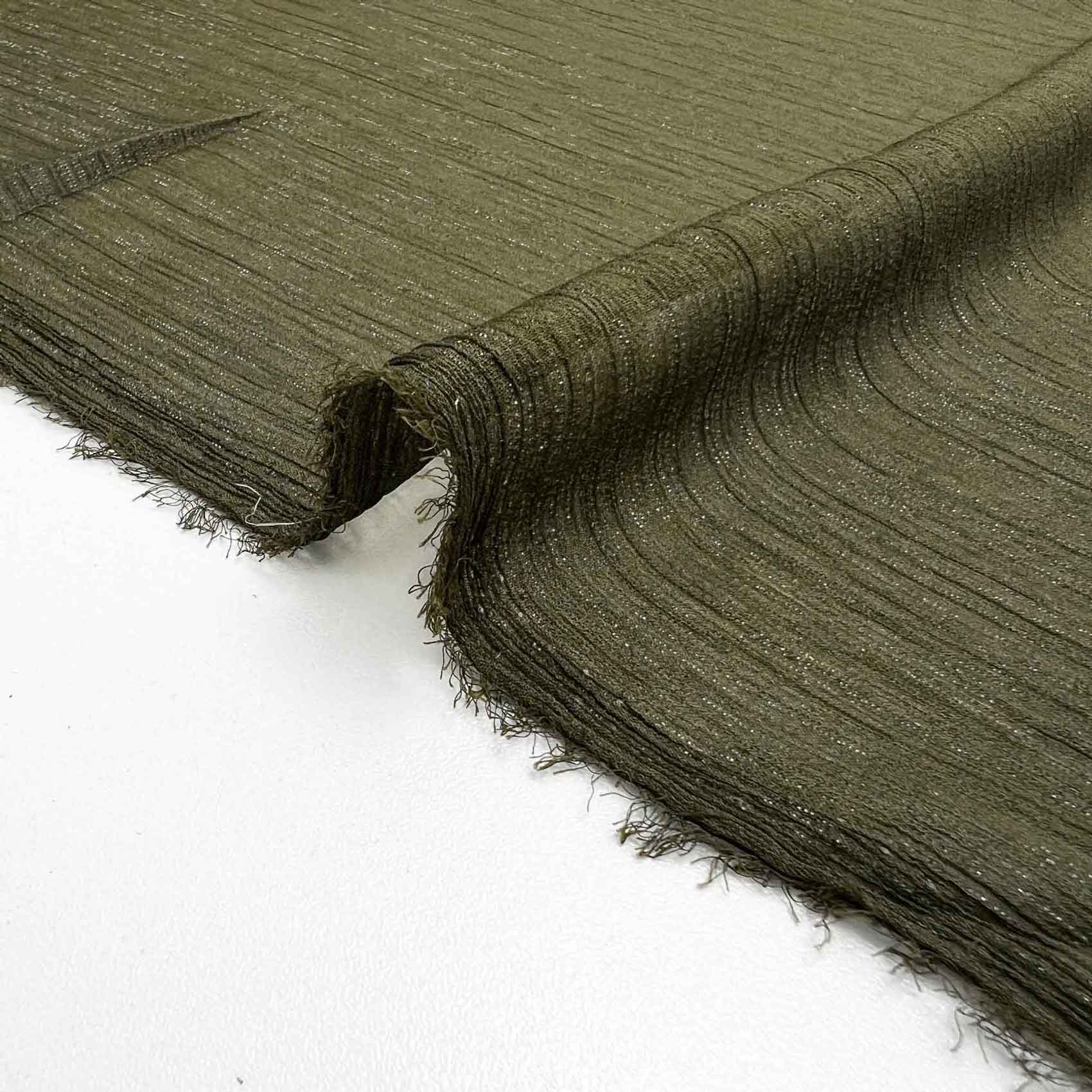 پارچه حریر شاین رنگ زیتونی 