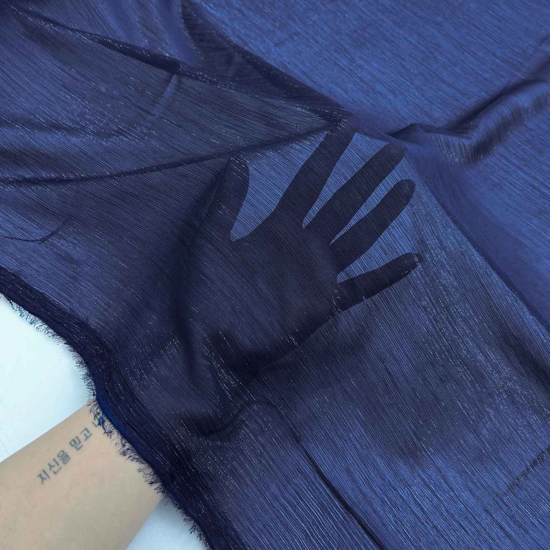 پارچه حریر شاین رنگ سرمه ای 