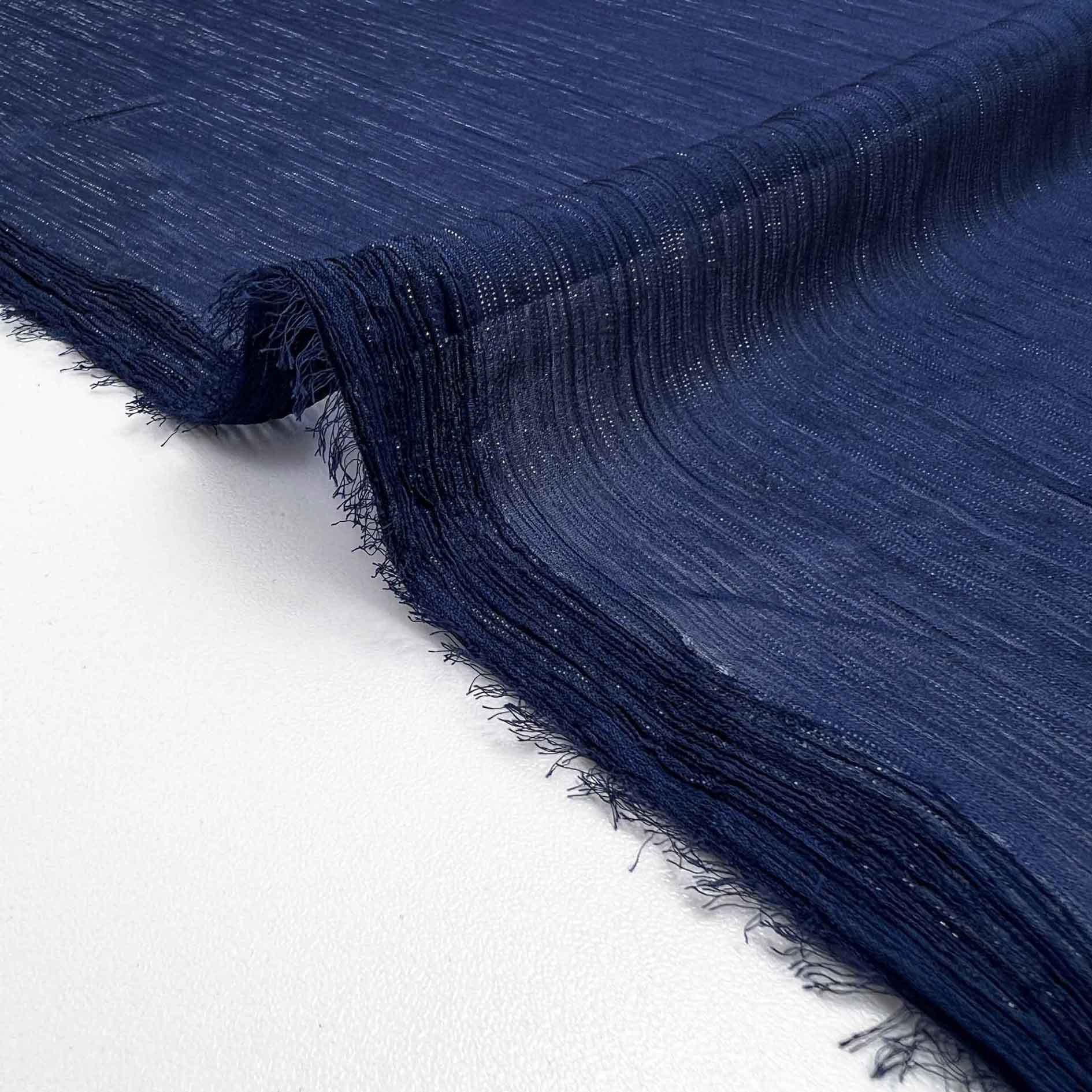 پارچه حریر شاین رنگ سرمه ای 