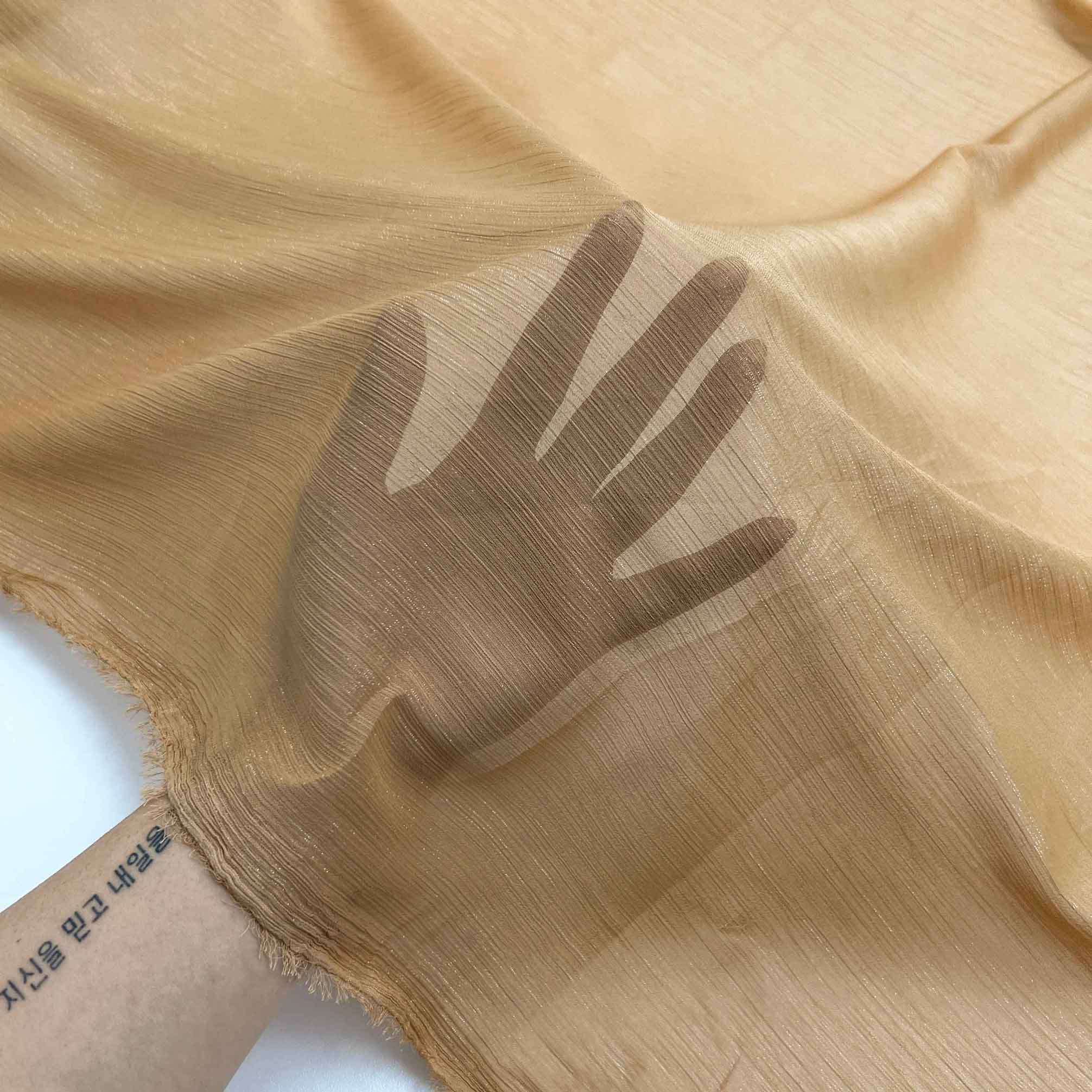 پارچه حریر شاین رنگ نسکافه ای 