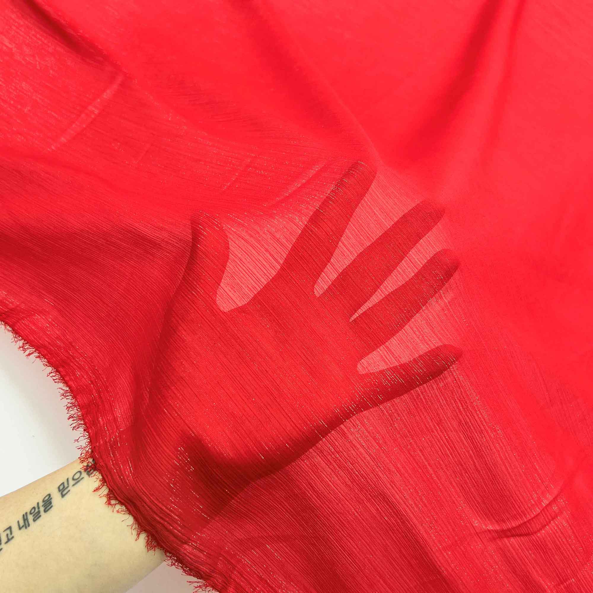 پارچه حریر شاین رنگ قرمز 