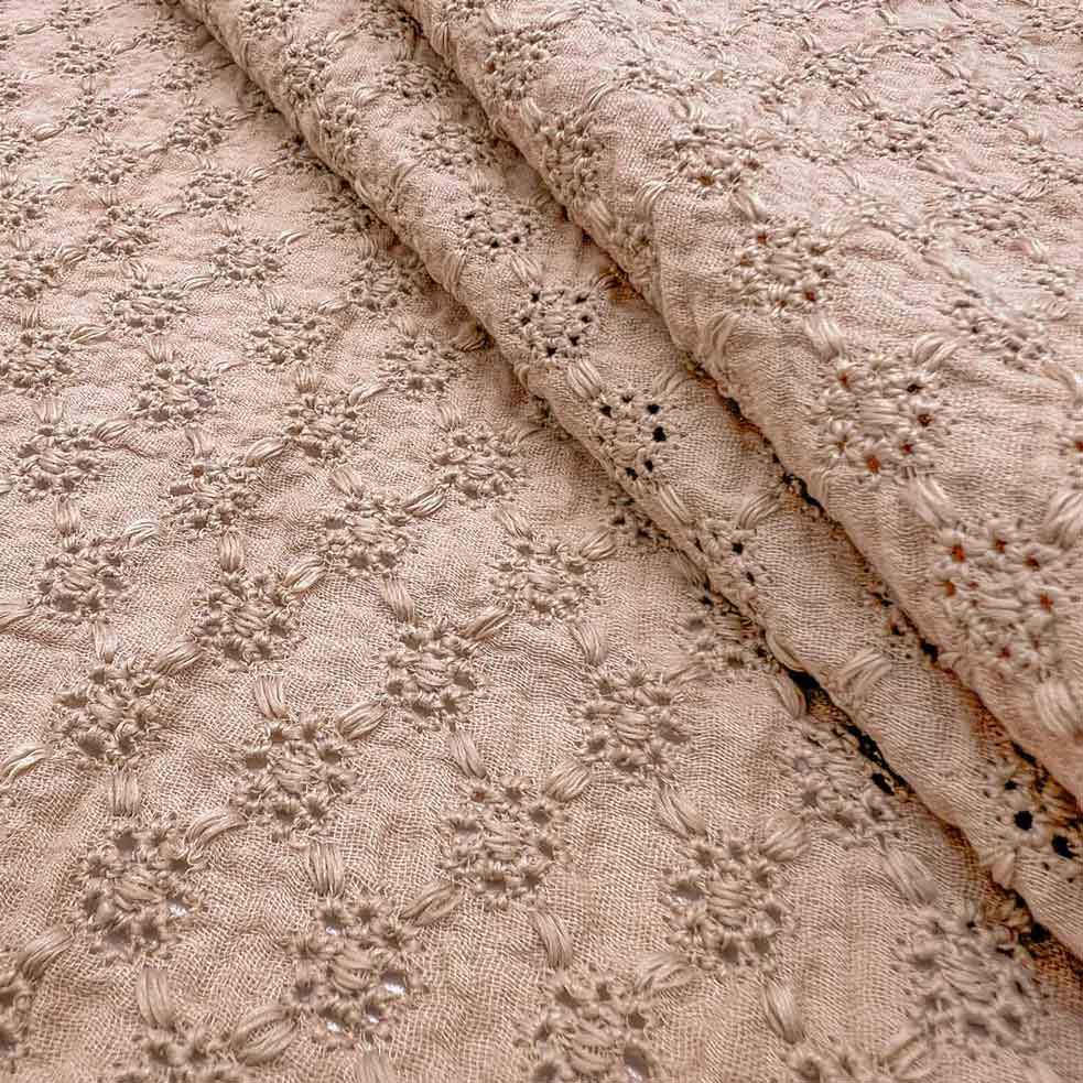 پارچه وال بوندینگ خامه دوزی رنگ نسکافه ای 