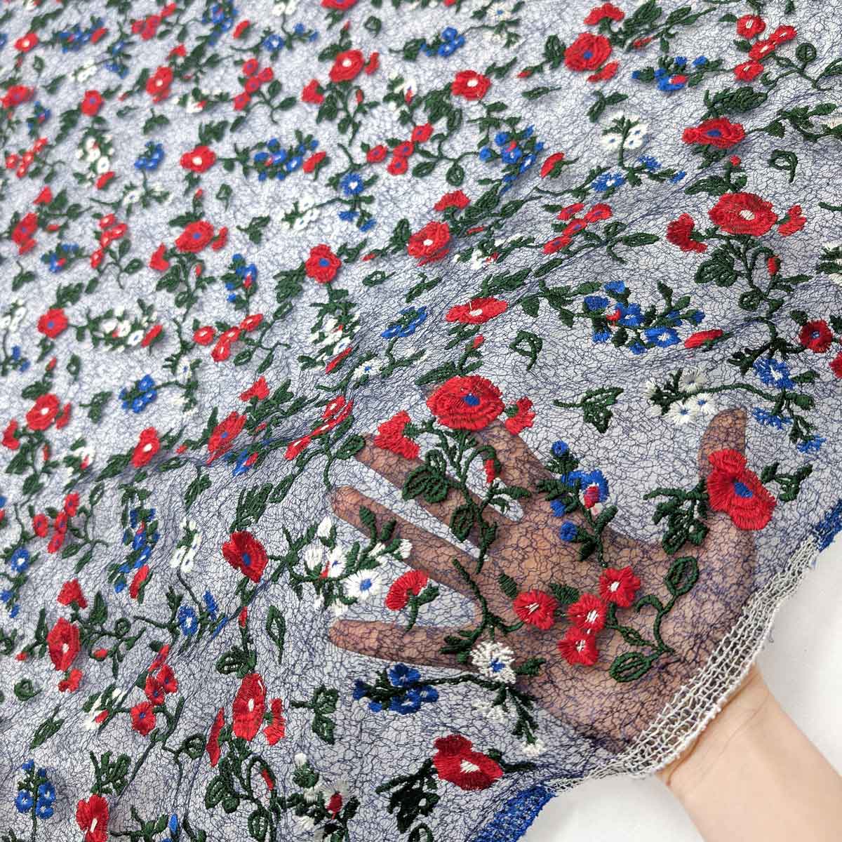 پارچه تور گلدوزی رنگ 22 