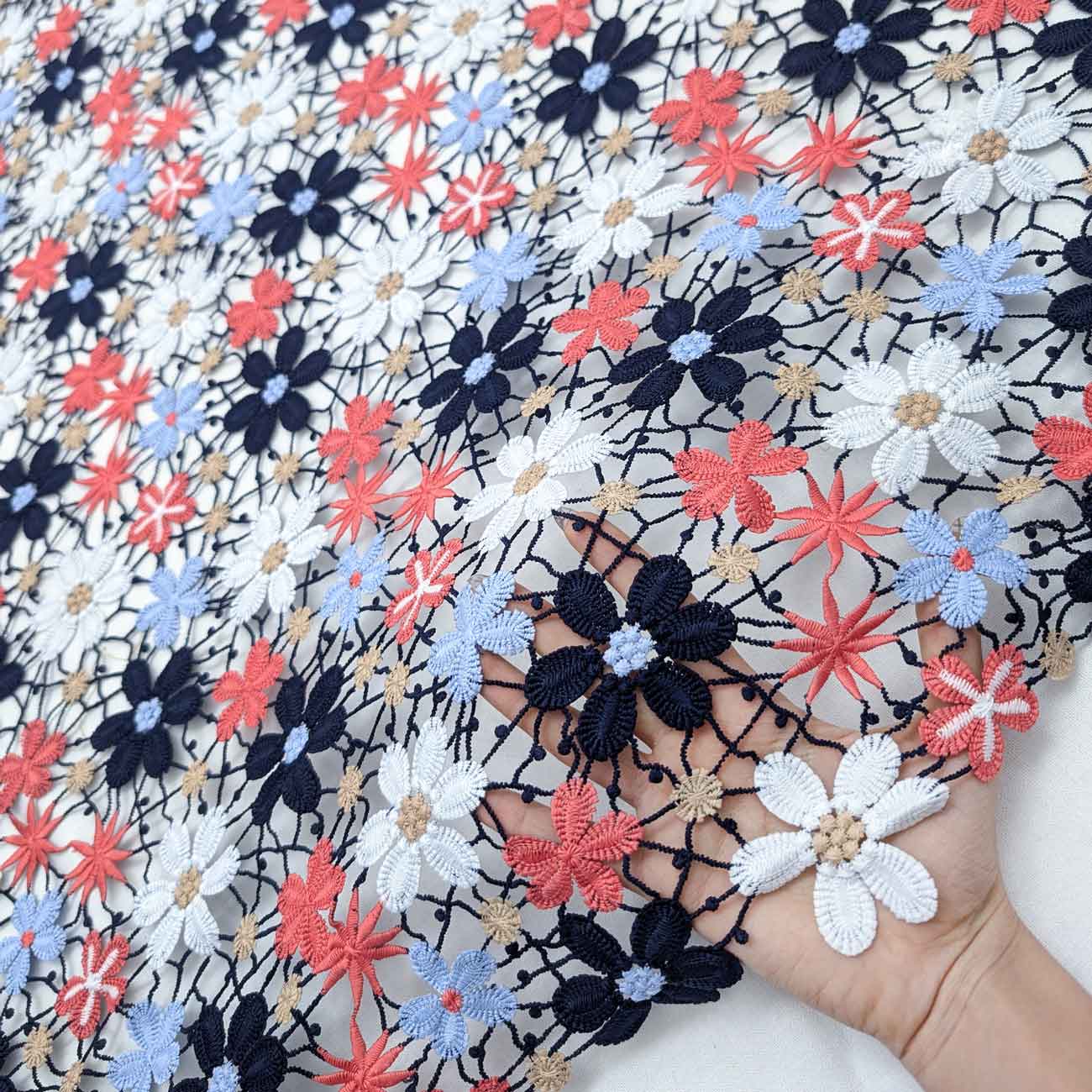 پارچه گیپور مولتی کالر رنگ 4 