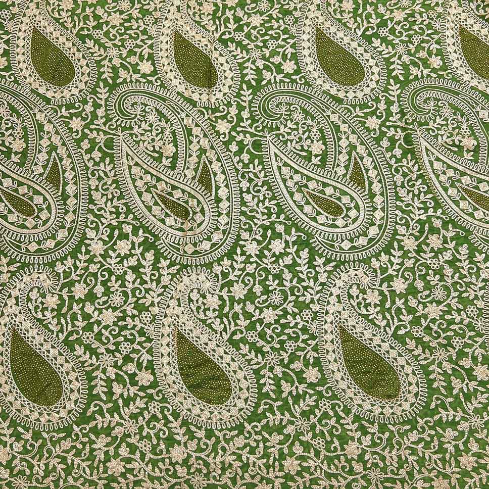 پارچه حریر سوزن دوزی هندی 5 رنگ فسفری 