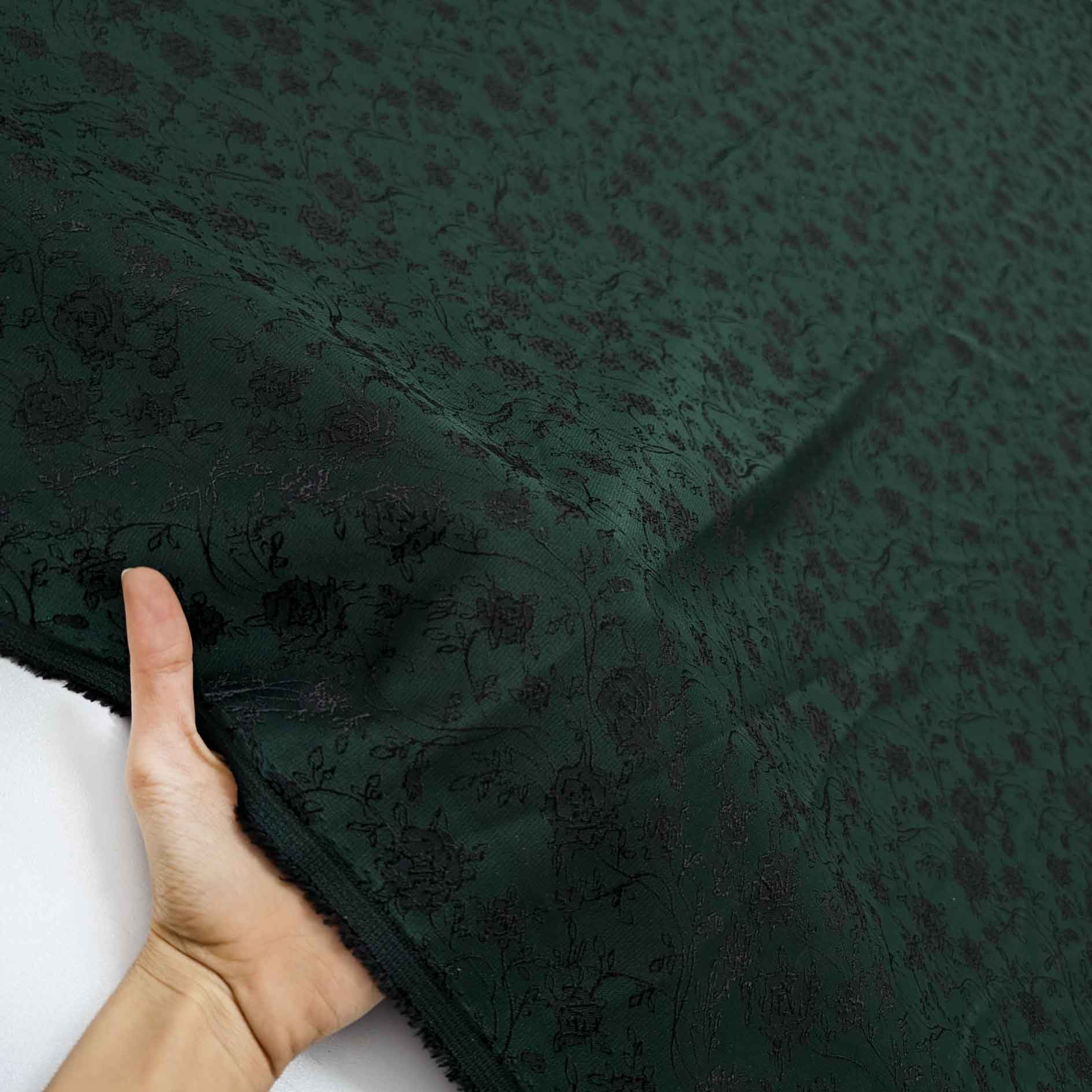 پارچه ژاکارد ویسکوز 013 رنگ سبز مشکی 