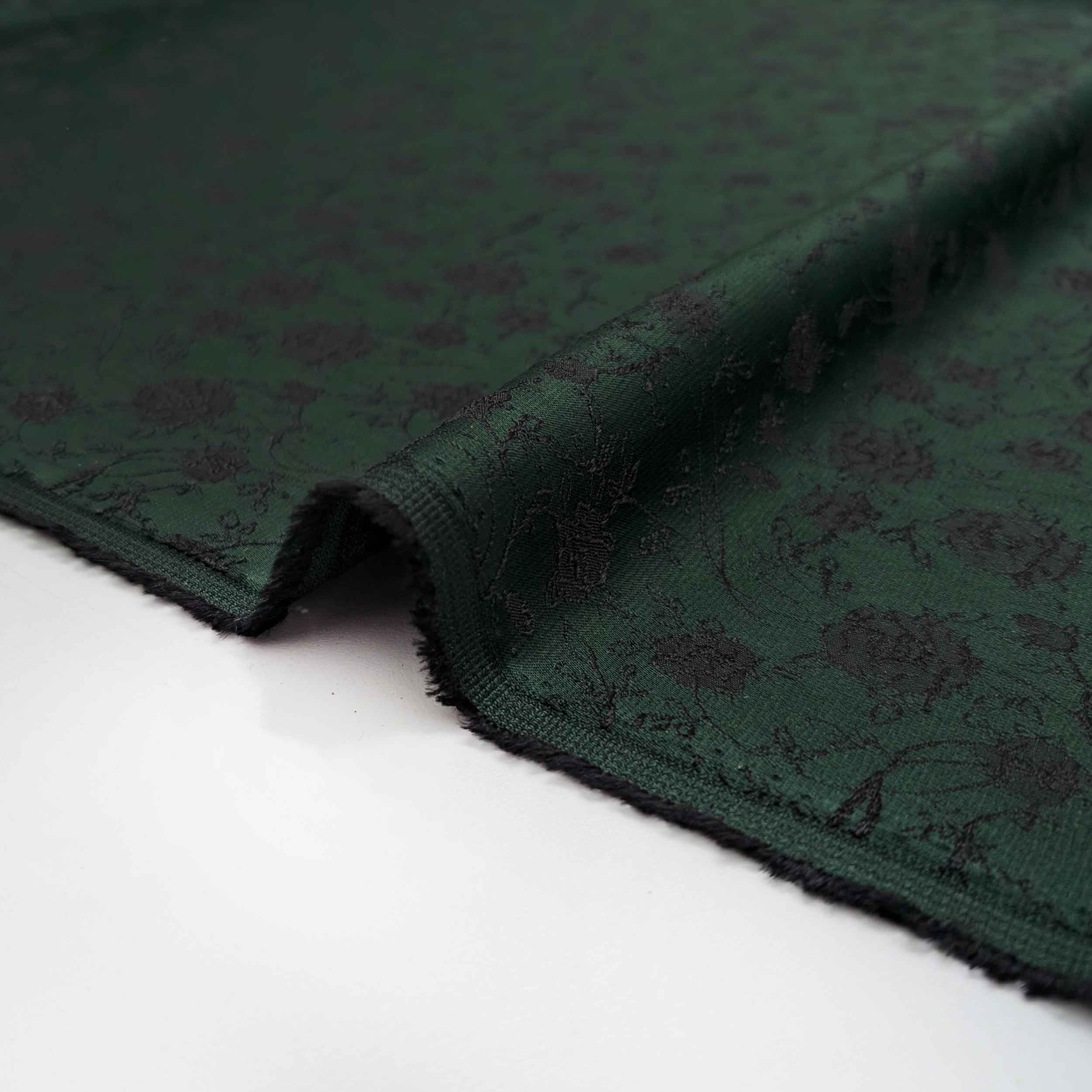 پارچه ژاکارد ویسکوز 013 رنگ سبز مشکی 