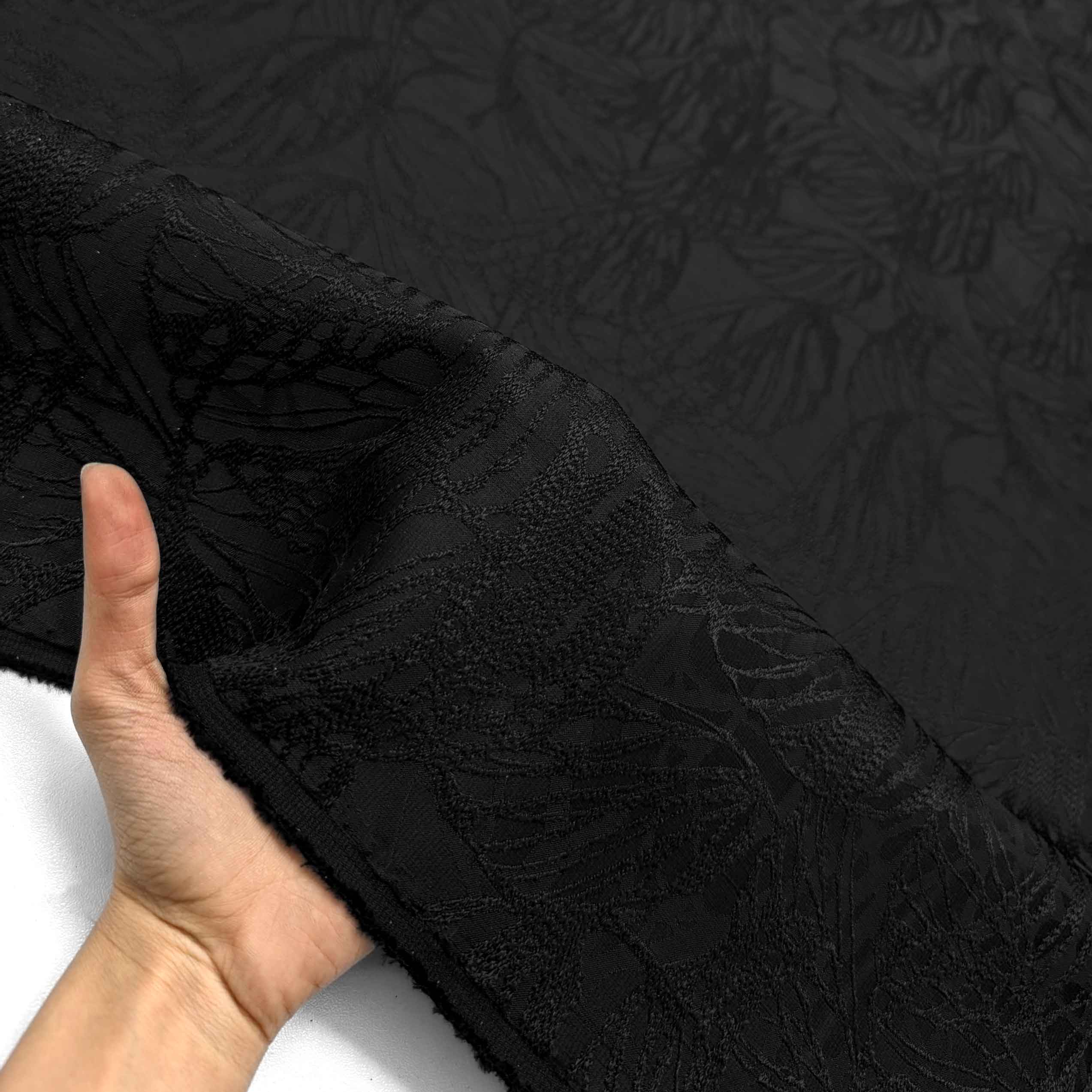 پارچه ژاکارد ویسکوز 206 رنگ مشکی 