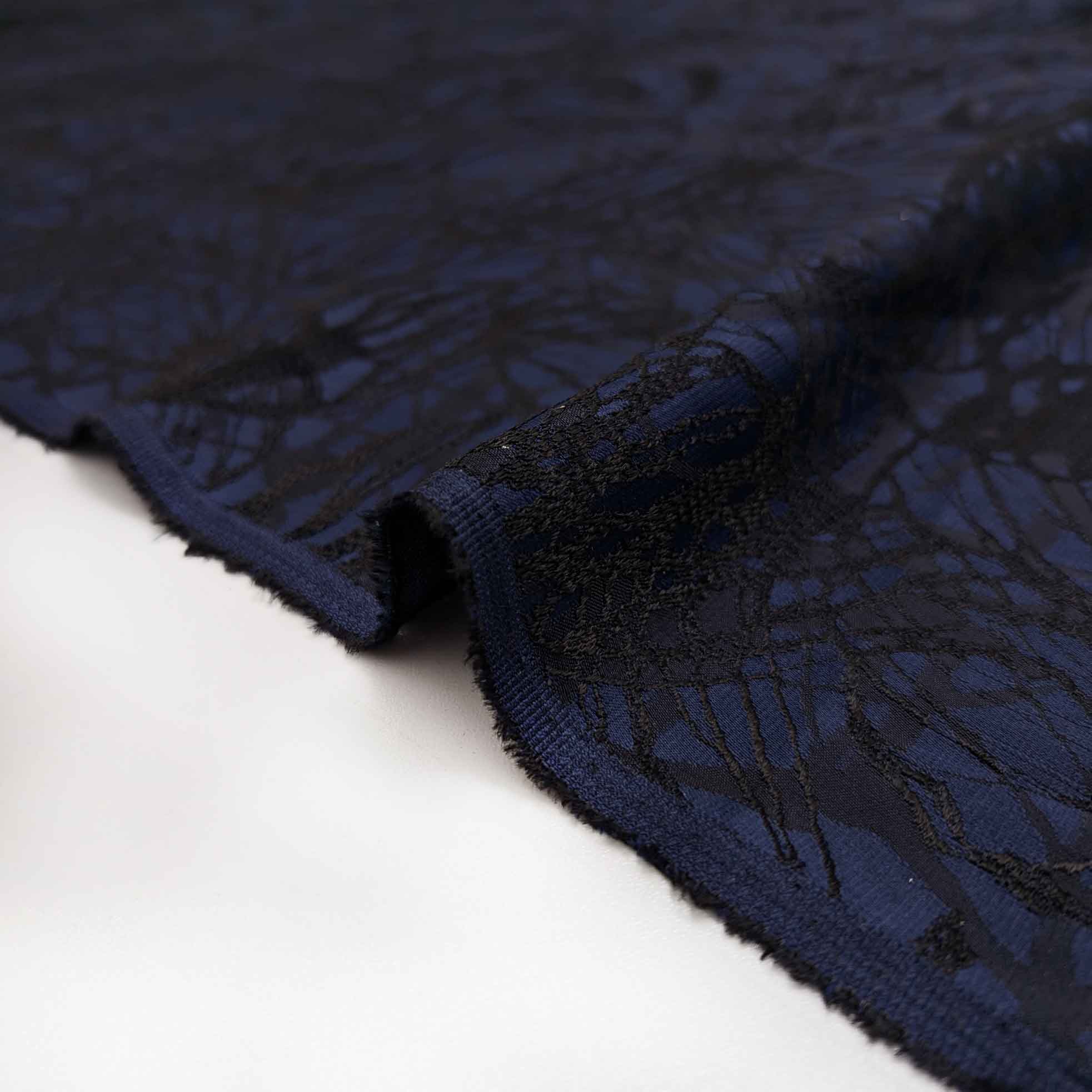 پارچه ژاکارد ابریشم 206 رنگ سرمه ای مشکی 