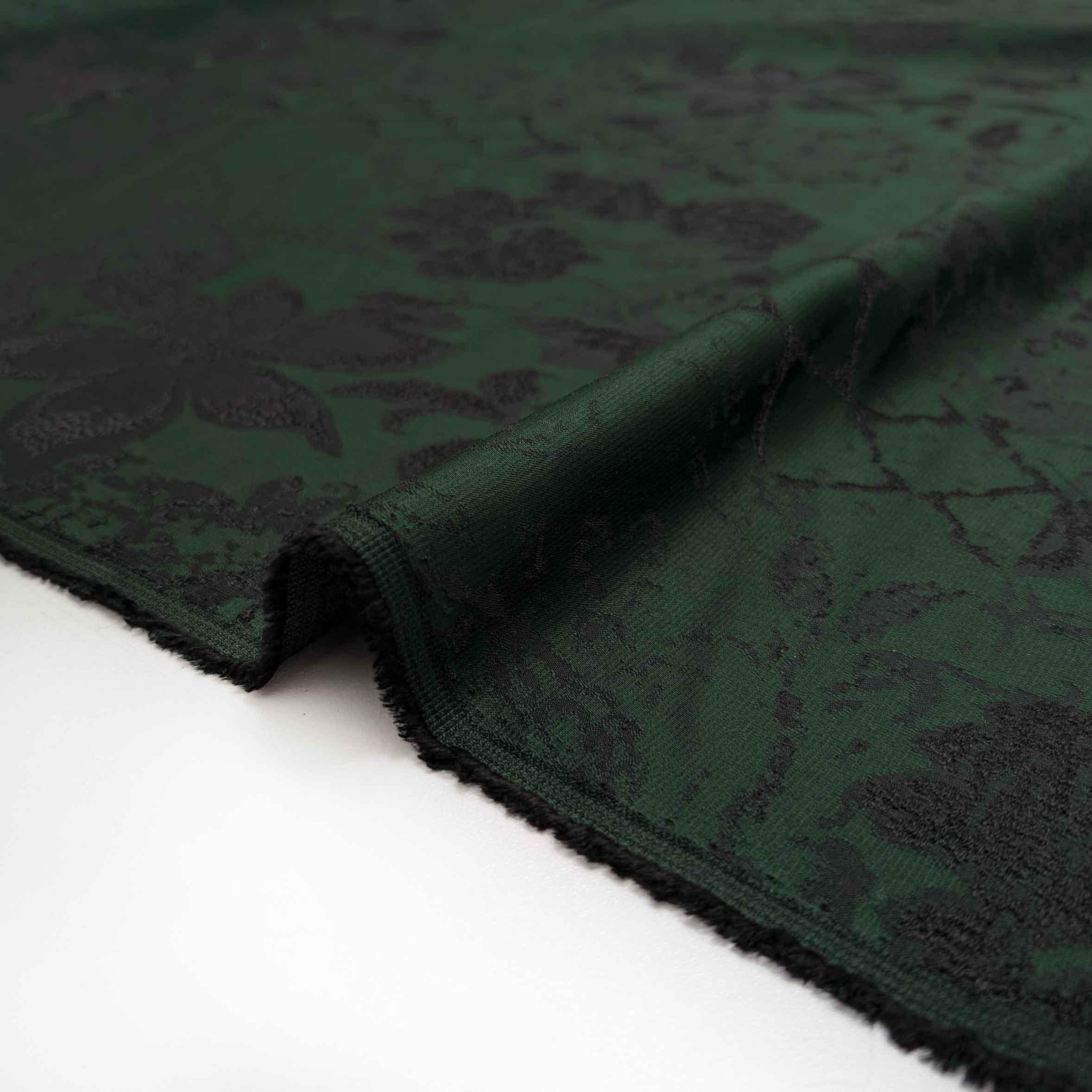 پارچه ژاکارد ابریشم 197 رنگ سبز مشکی 
