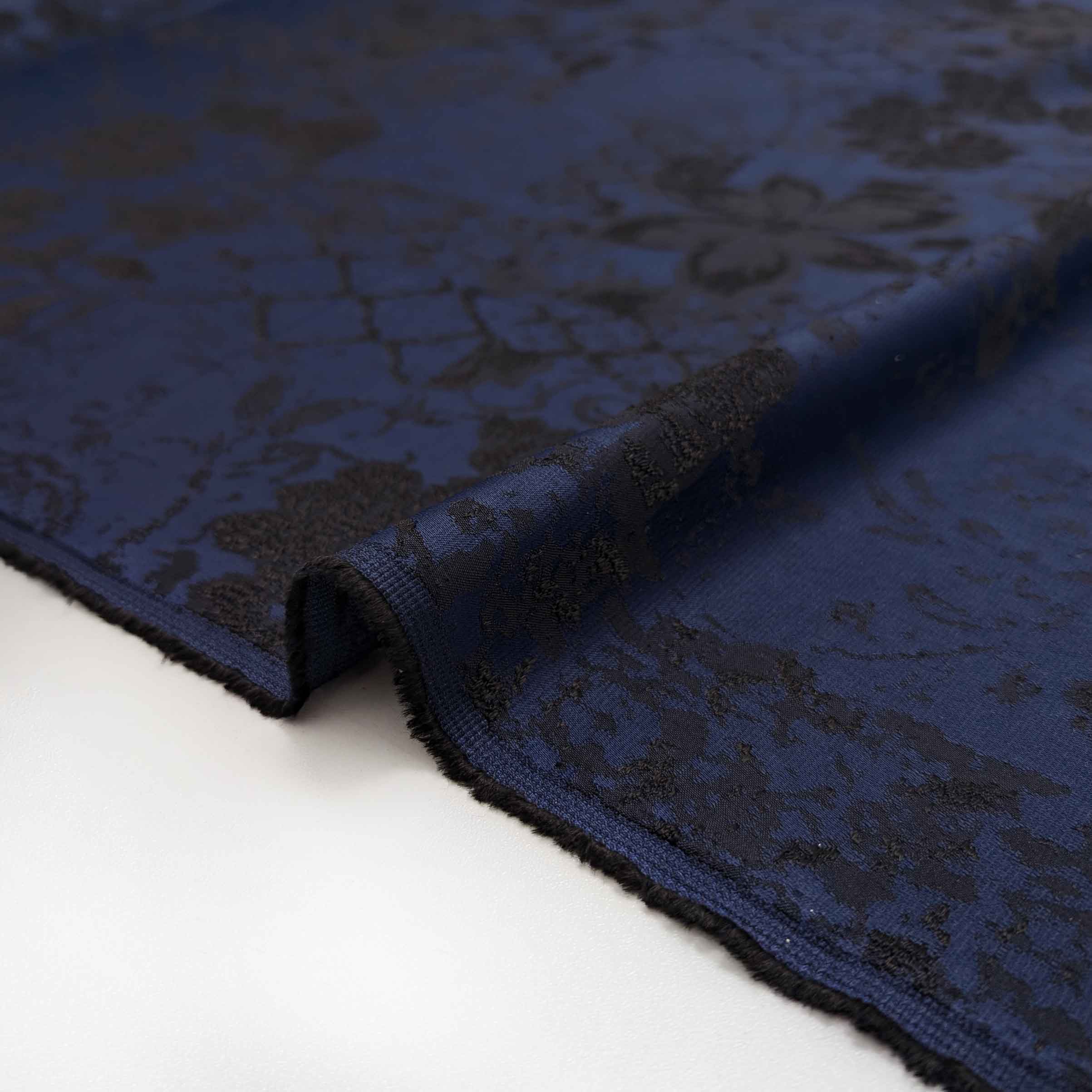 پارچه ژاکارد ابریشم 197 رنگ سرمه ای مشکی 