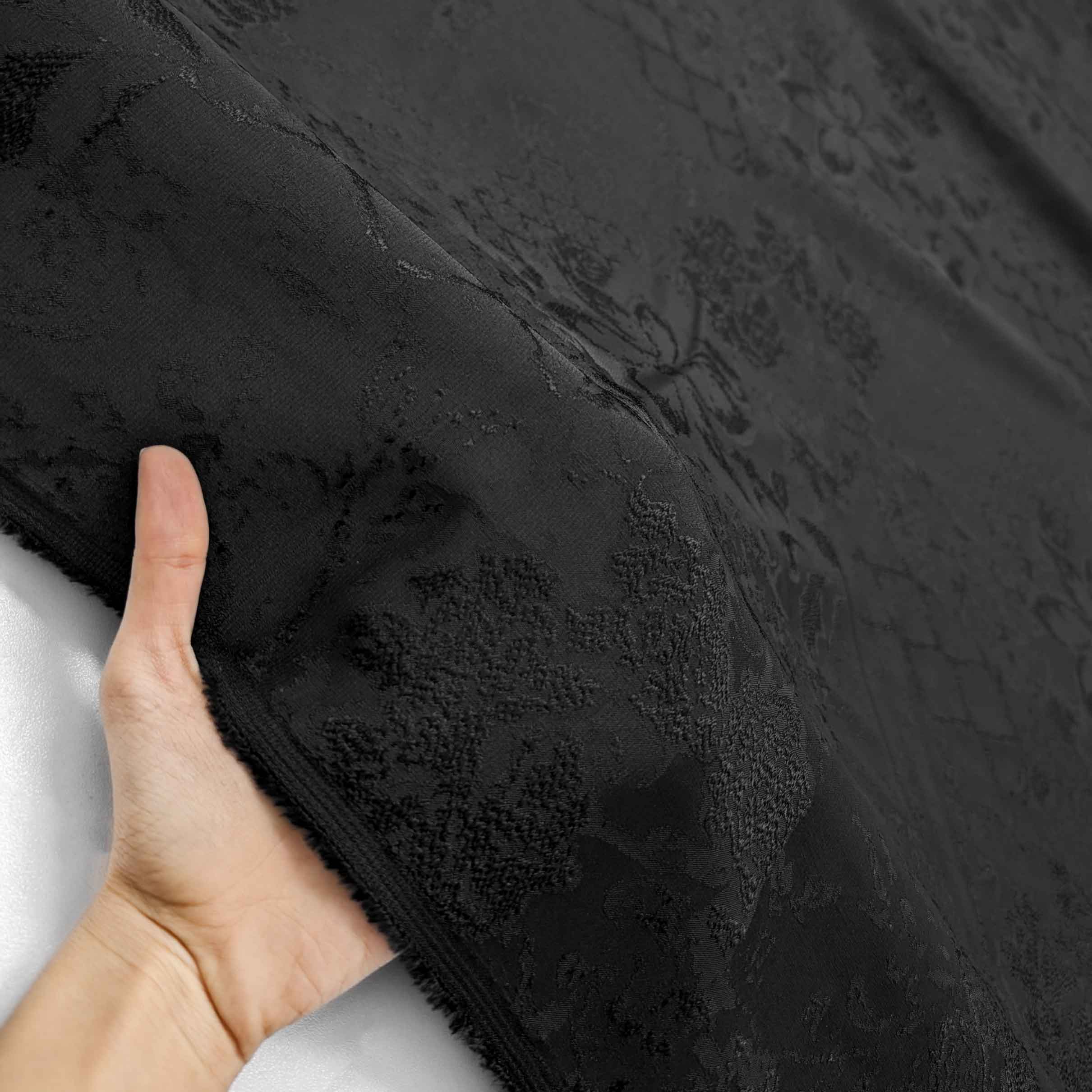 پارچه ژاکارد ابریشم 197 رنگ مشکی 