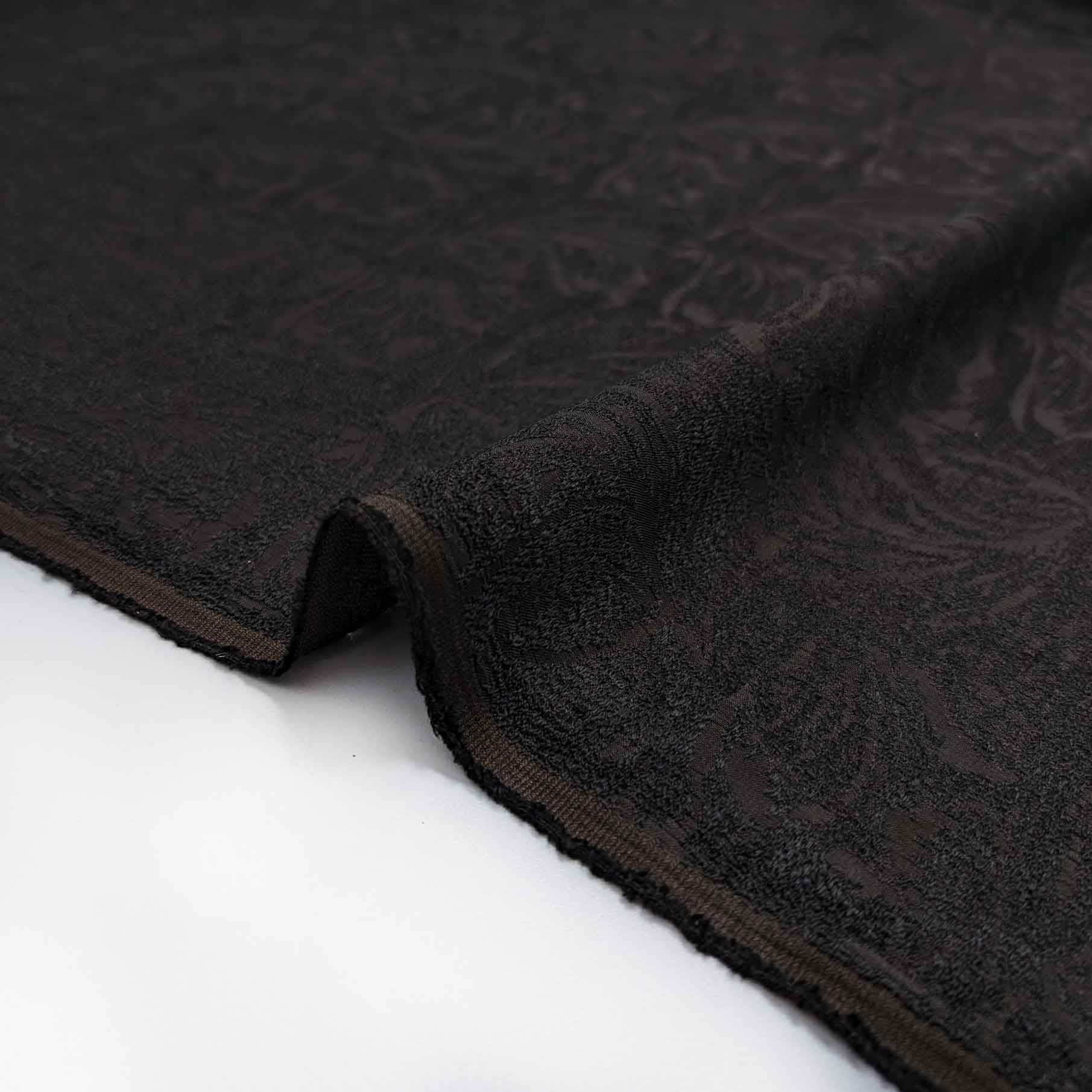 پارچه ژاکارد ابریشم 155 رنگ شکلاتی مشکی 