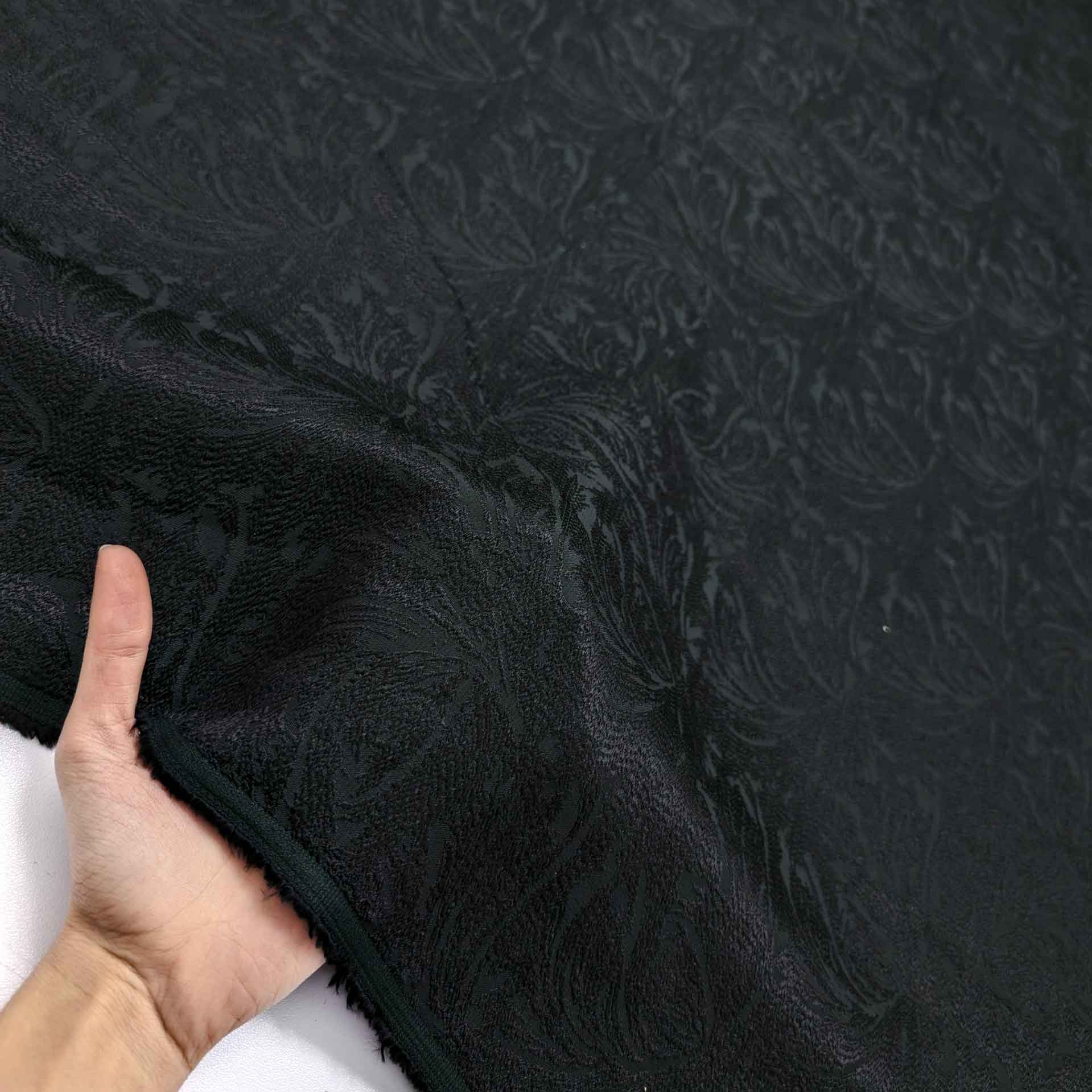 پارچه ژاکارد ابریشم 155 رنگ سبز مشکی 