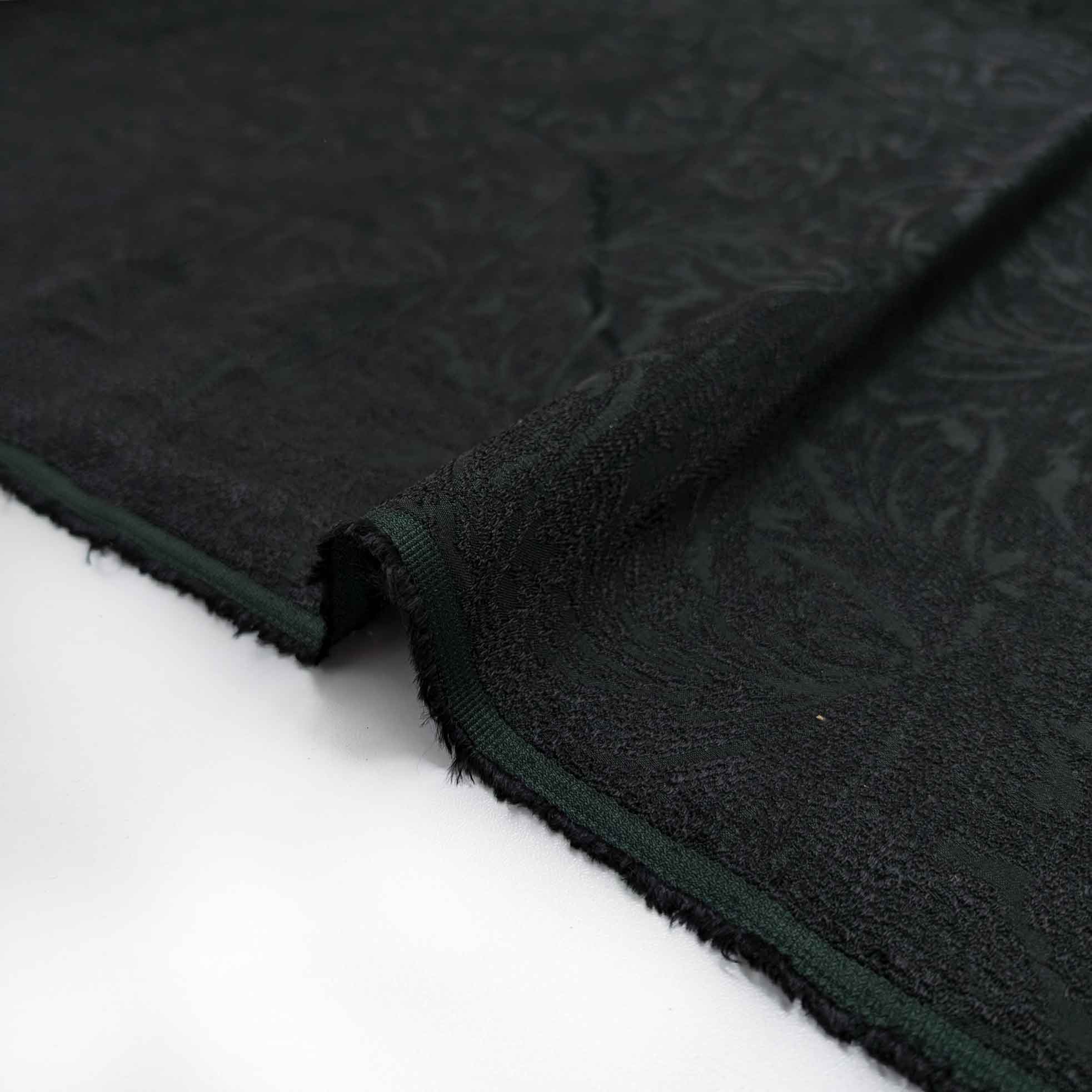 پارچه ژاکارد ابریشم 155 رنگ سبز مشکی 