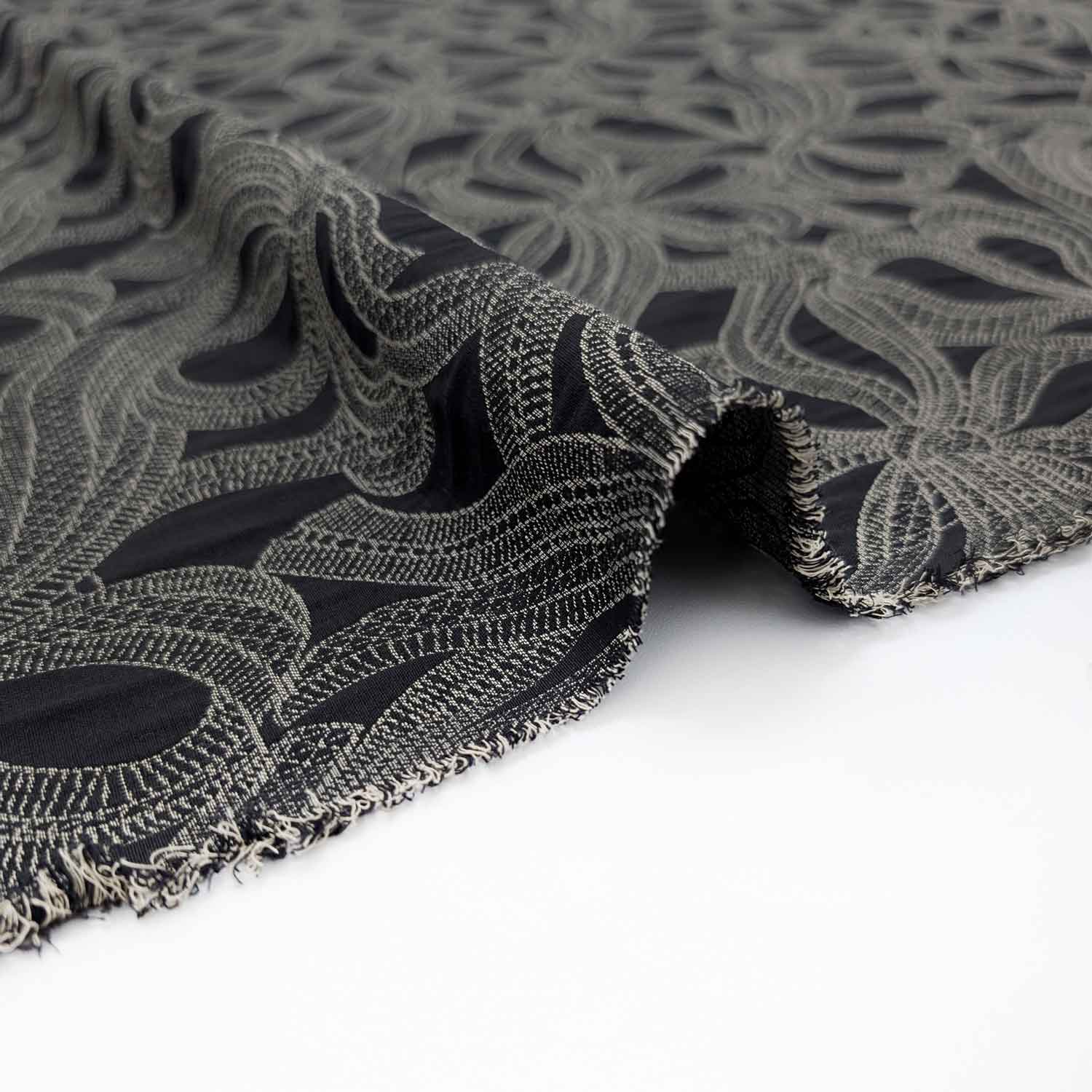 پارچه ژاکارد پنبه ترک 235 رنگ مشکی 