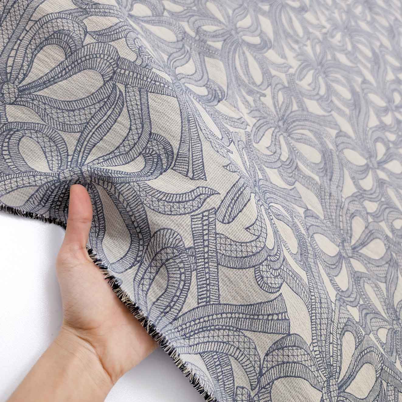 پارچه ژاکارد پنبه ترک 235 رنگ خاکی 