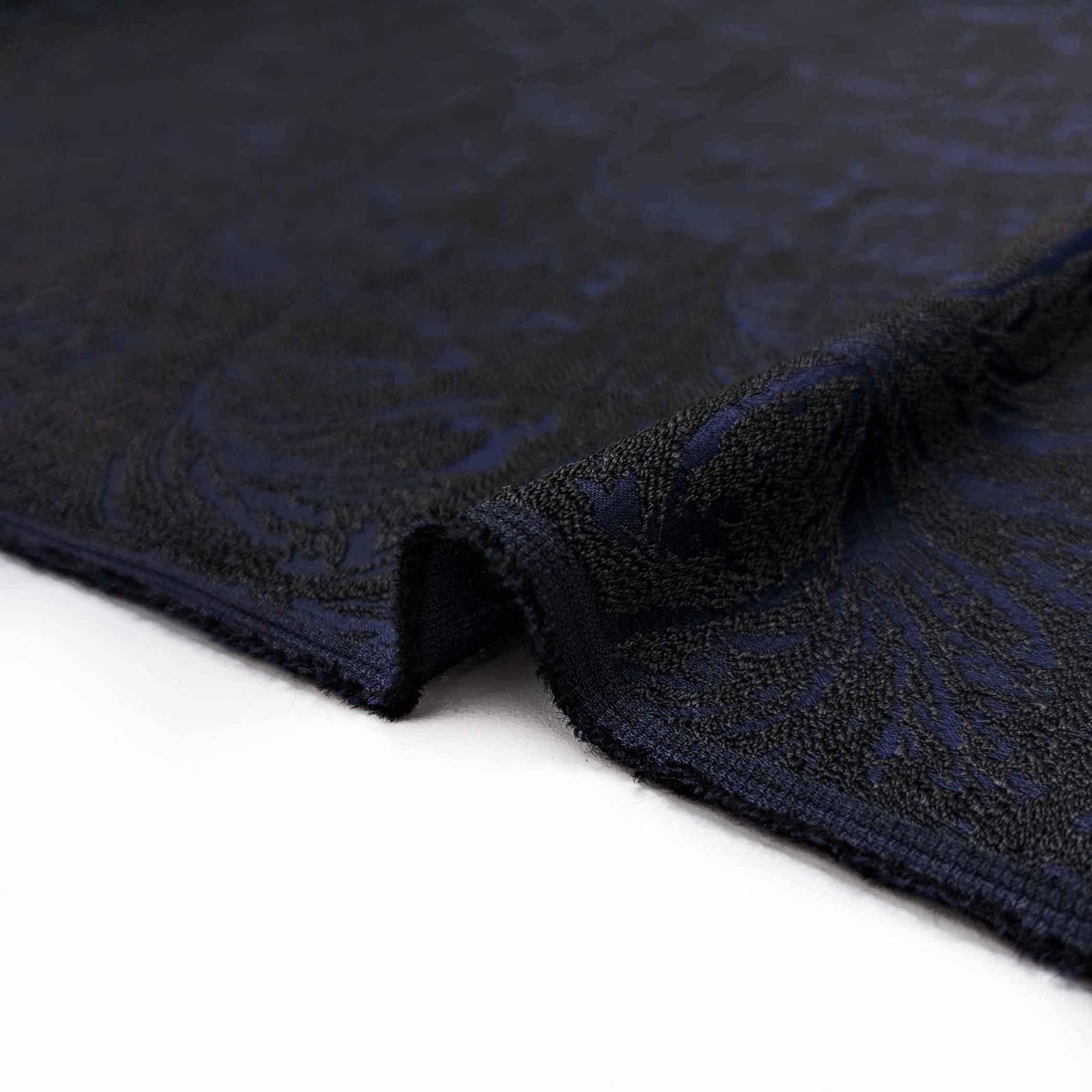 پارچه ژاکارد ویسکوز 155 رنگ سرمه ای مشکی + 