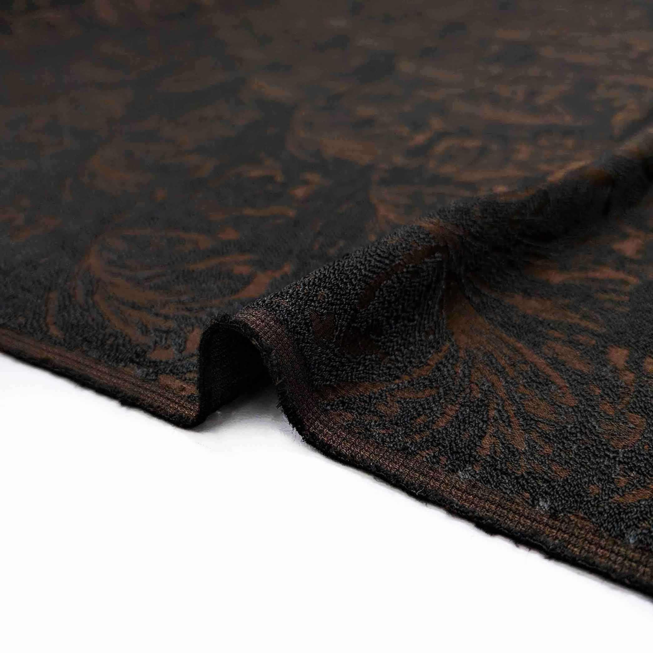 پارچه ژاکارد ویسکوز 155 رنگ شکلاتی مشکی + 