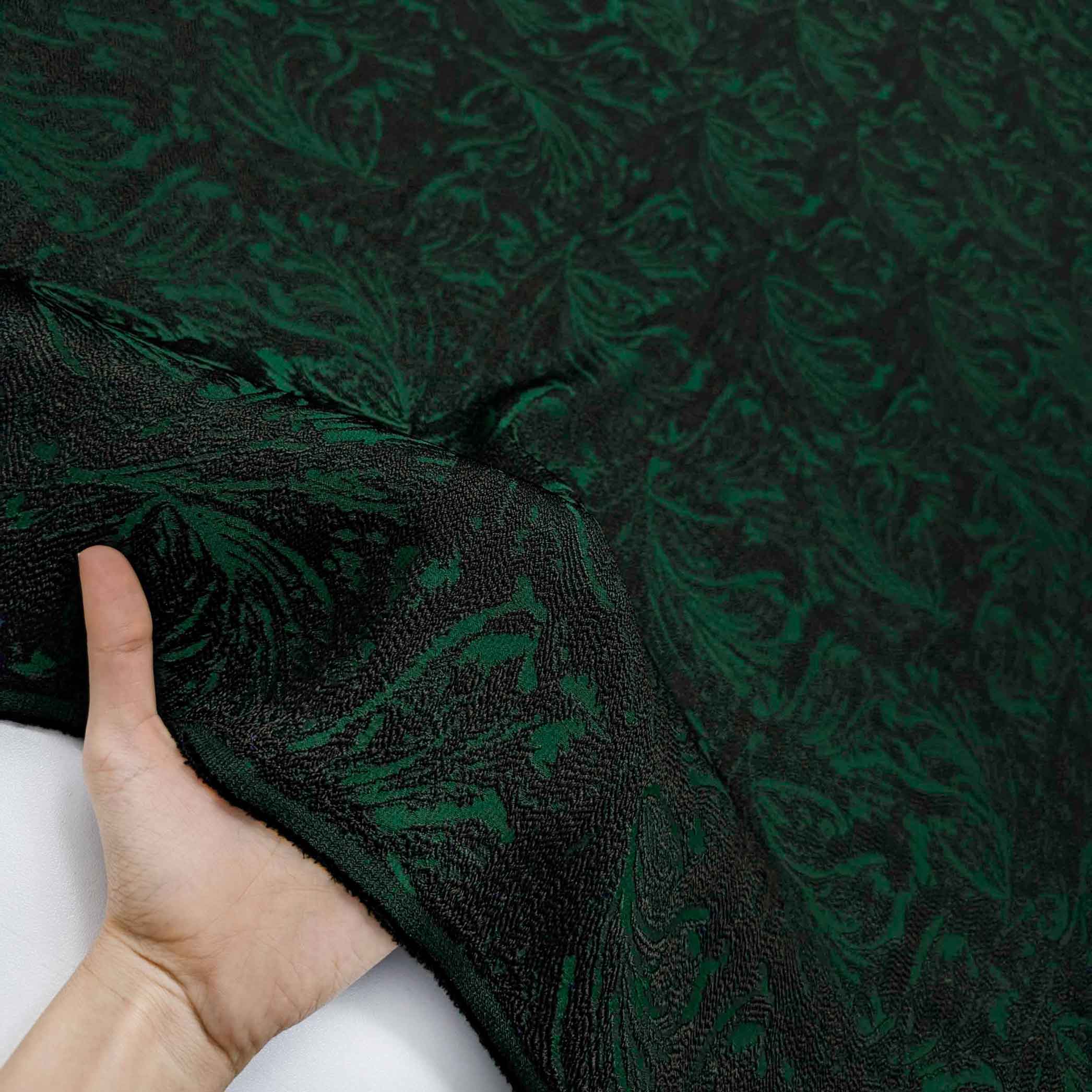 پارچه ژاکارد ویسکوز 155 رنگ سبز مشکی + 