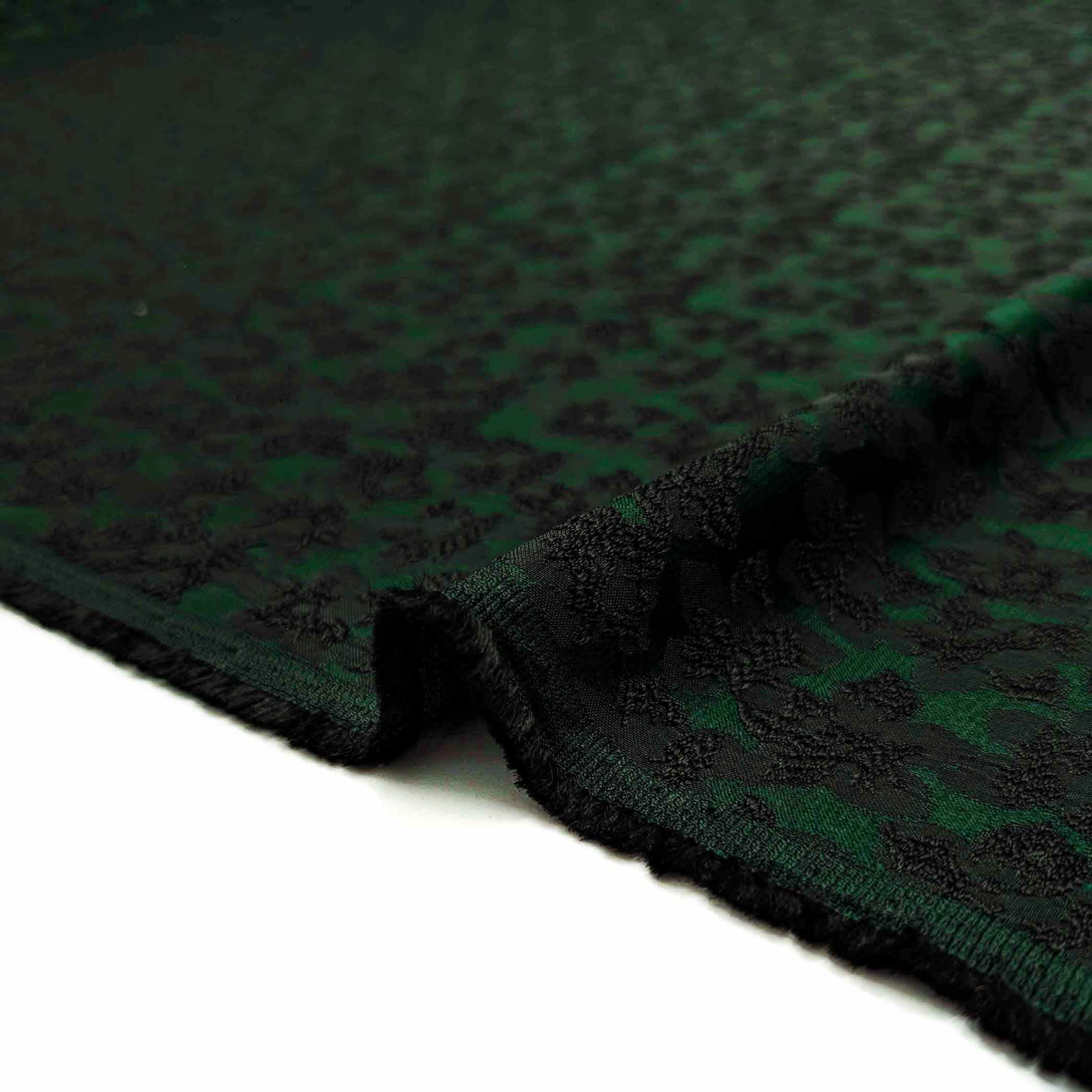 پارچه ژاکارد ویسکوز 017 رنگ سبز مشکی 