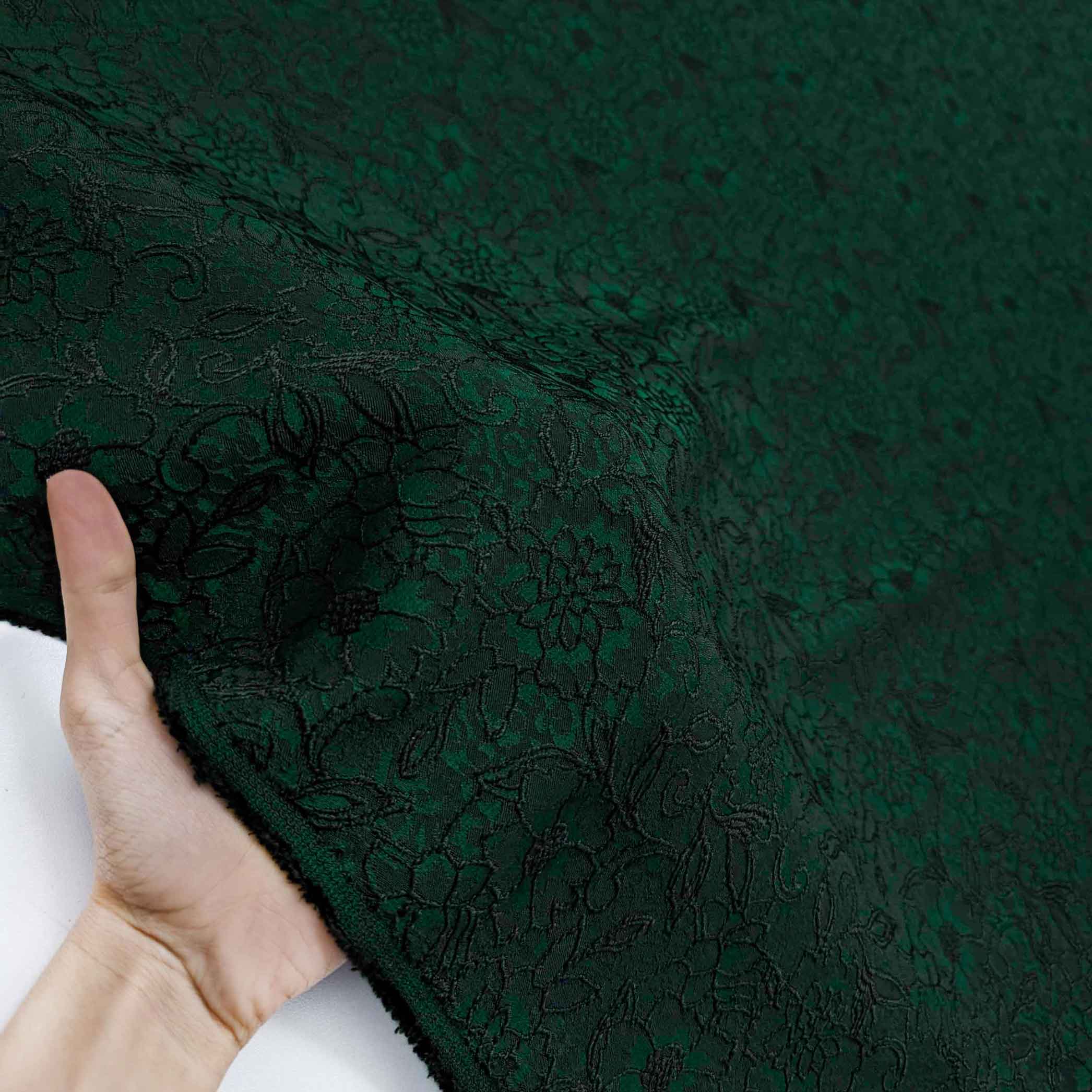 پارچه ژاکارد ویسکوز 173 رنگ سبز مشکی 