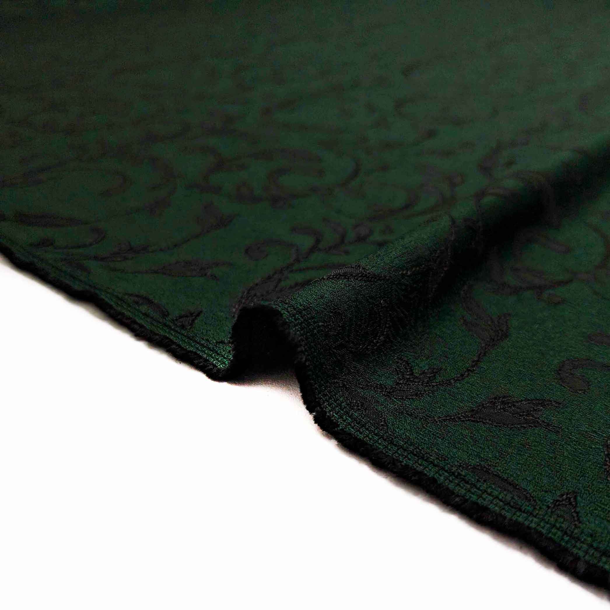 پارچه ژاکارد ویسکوز 192 رنگ سبز مشکی 