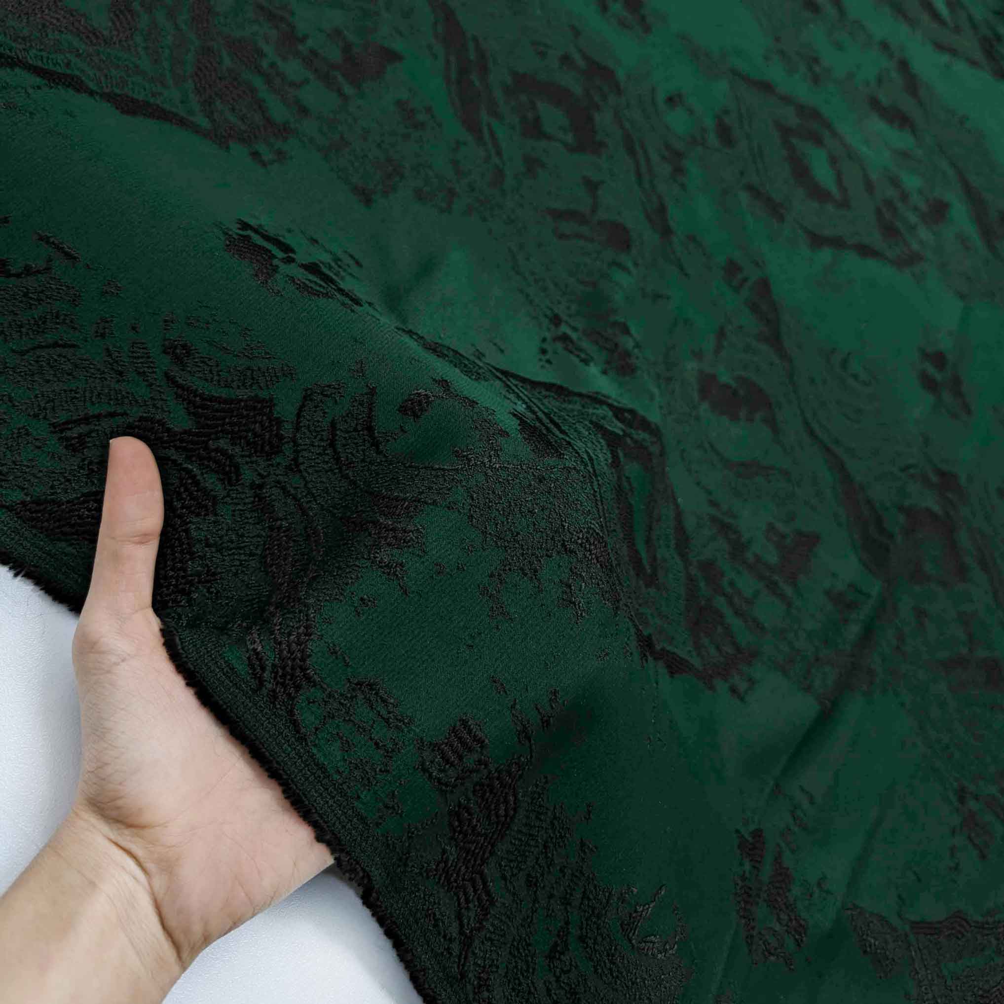 پارچه ژاکارد ویسکوز 194 رنگ سبز مشکی 