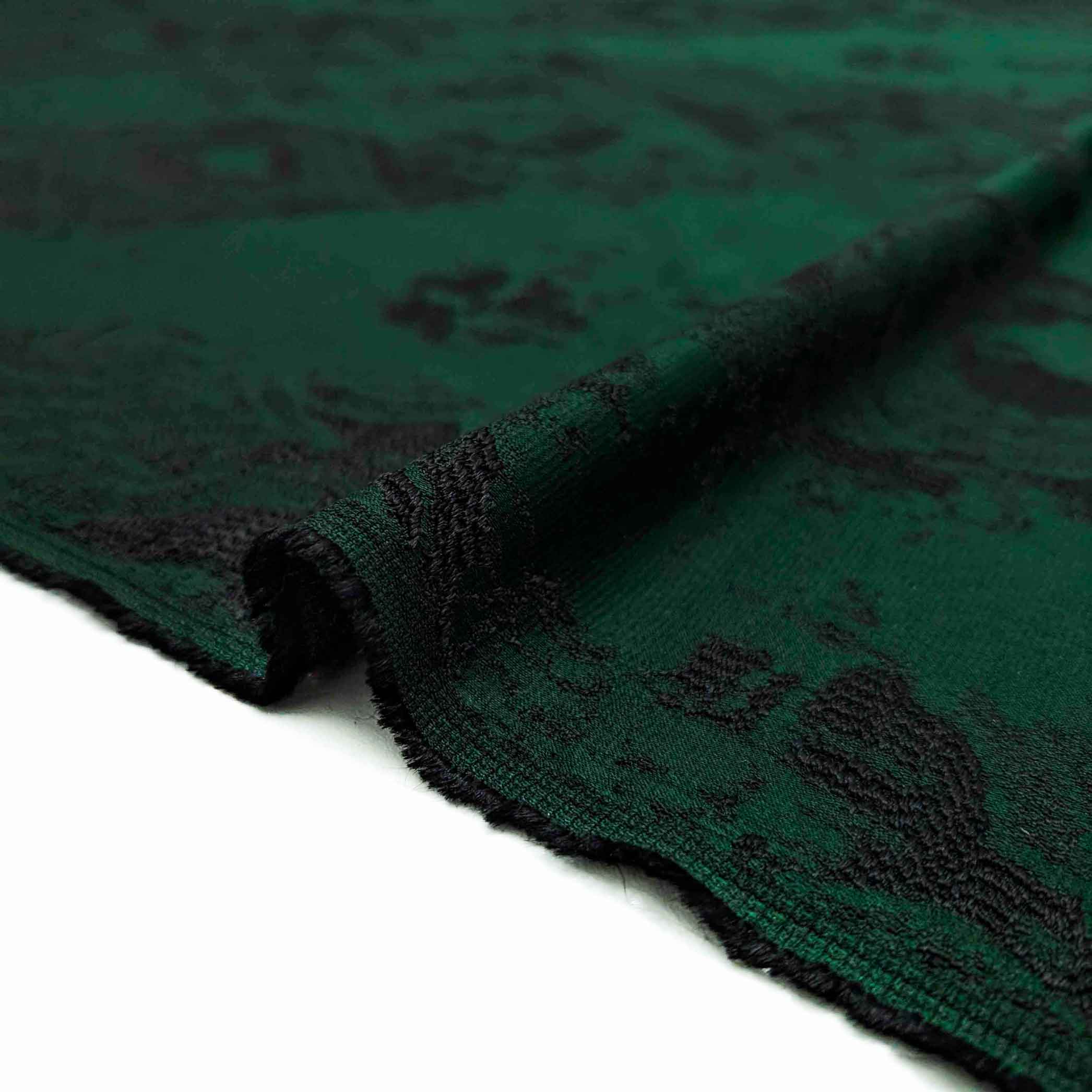 پارچه ژاکارد ویسکوز 194 رنگ سبز مشکی 