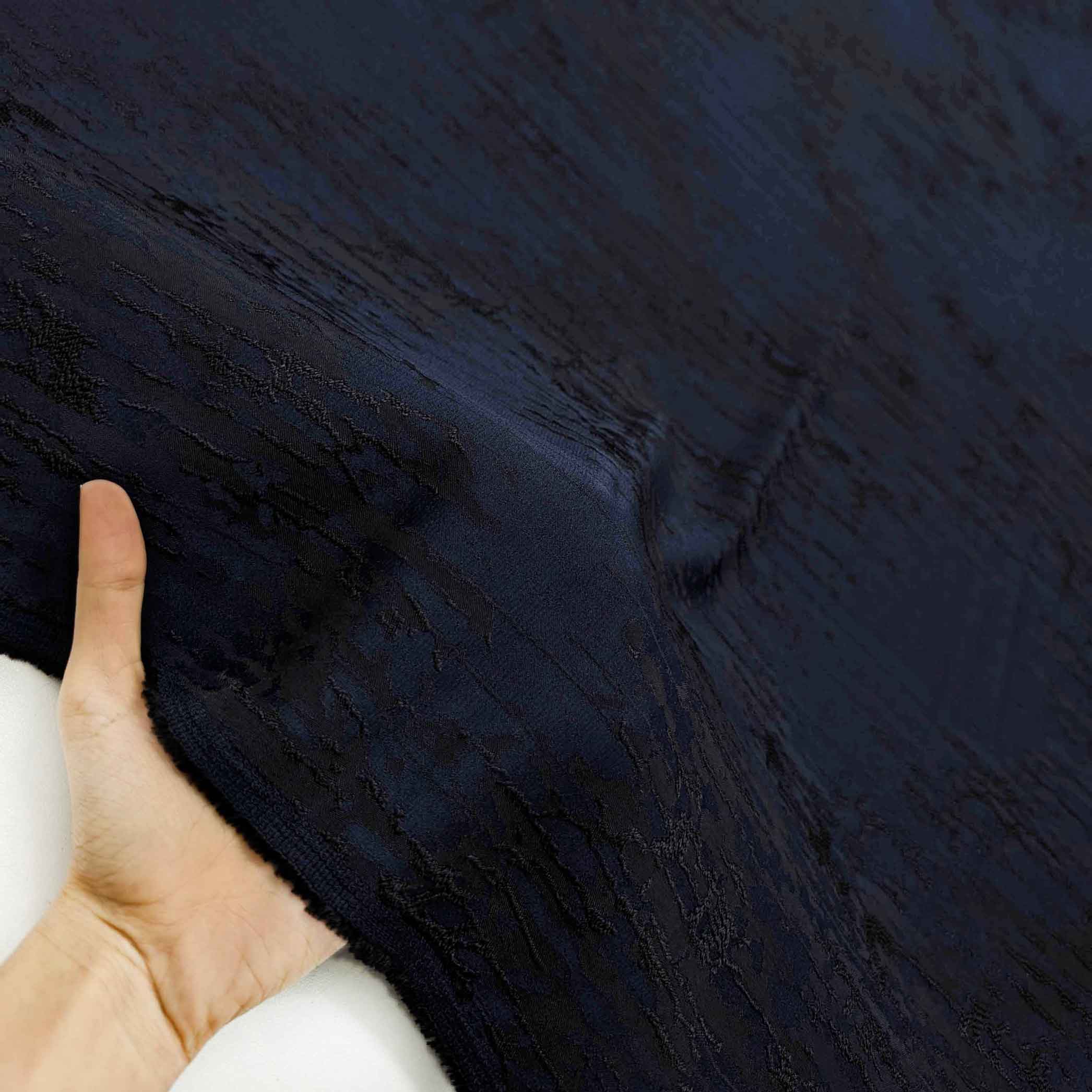 پارچه ژاکارد ویسکوز 205 رنگ سرمه ای مشکی 