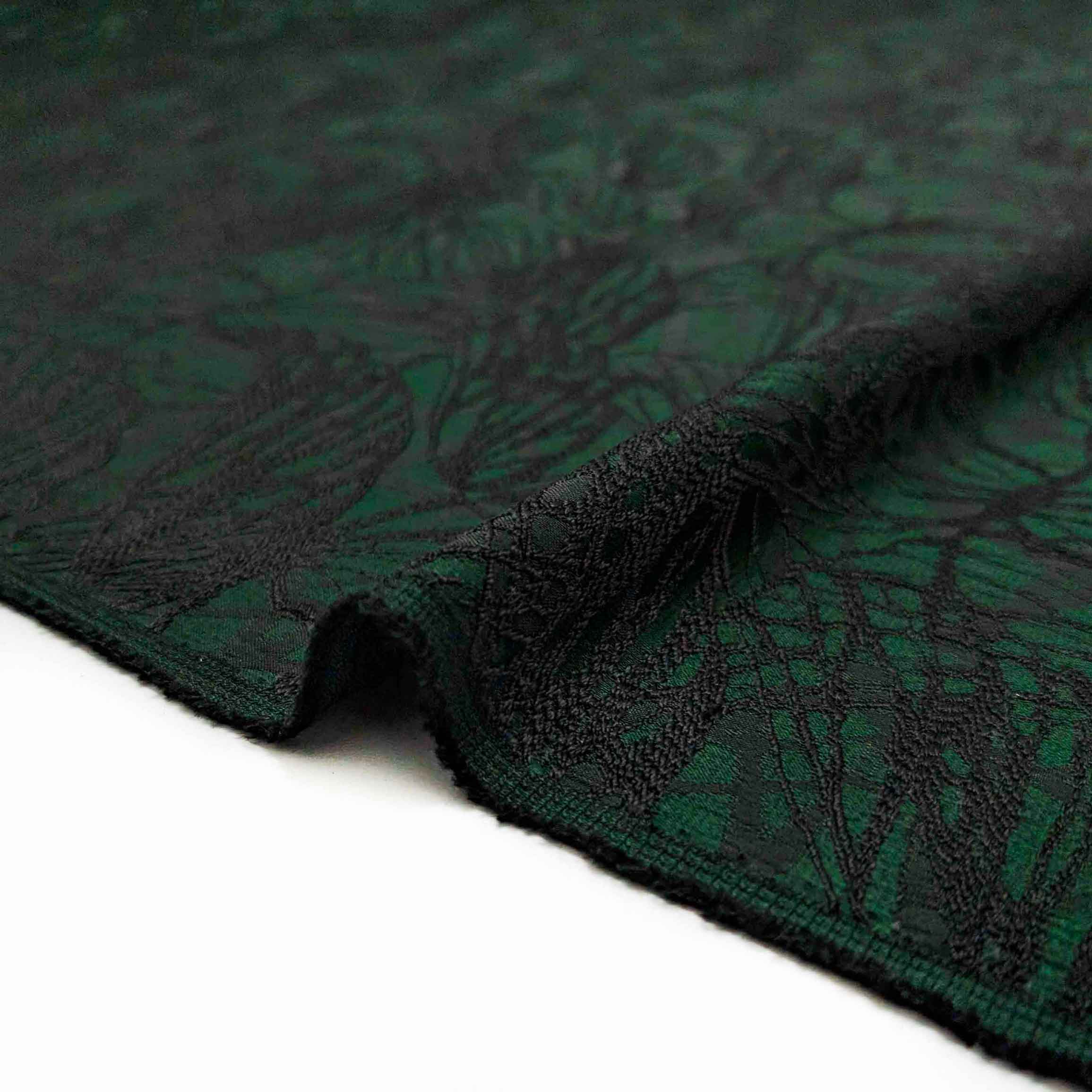 پارچه ژاکارد ویسکوز 206 رنگ سبز مشکی + 