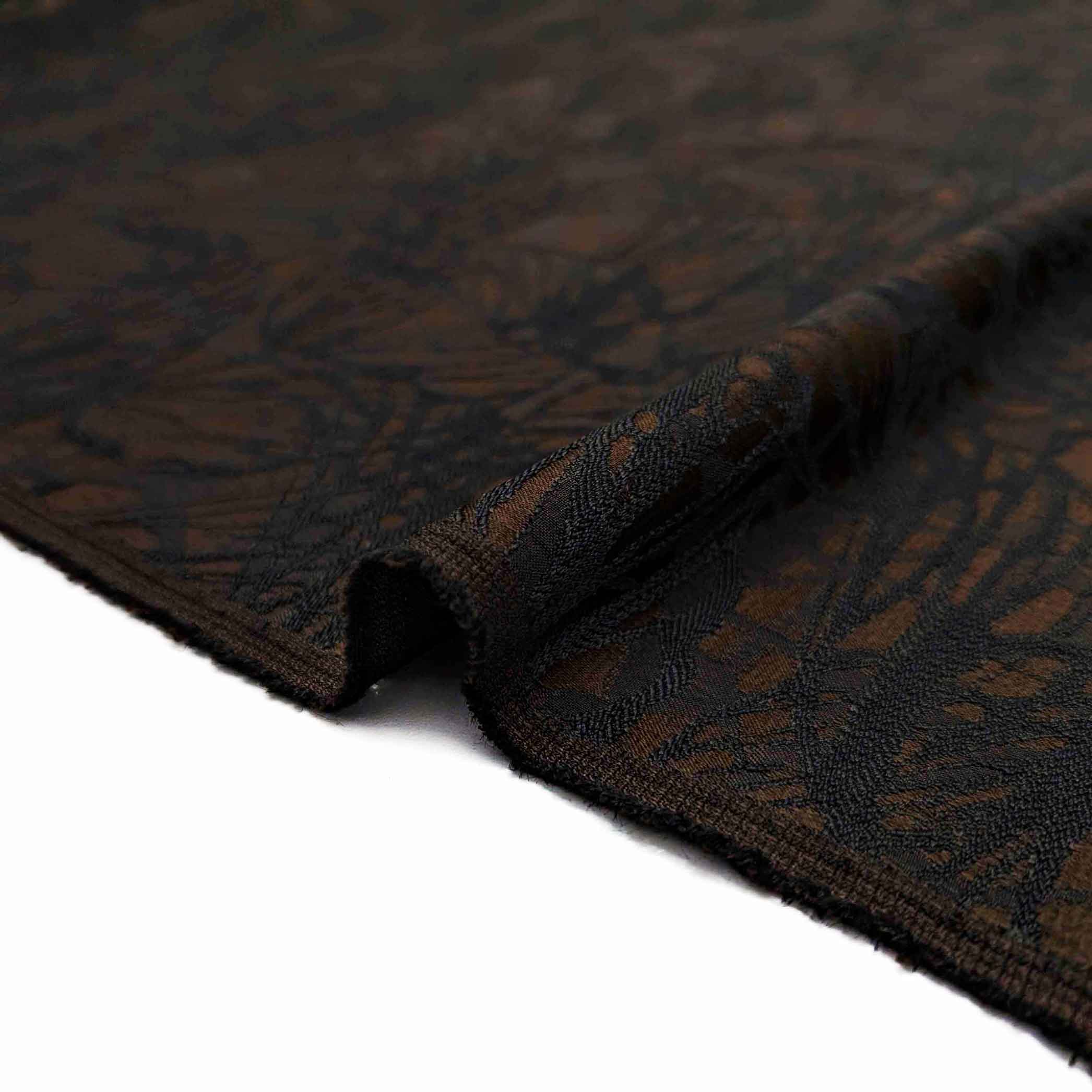 پارچه ژاکارد ویسکوز 206 رنگ شکلاتی مشکی + 