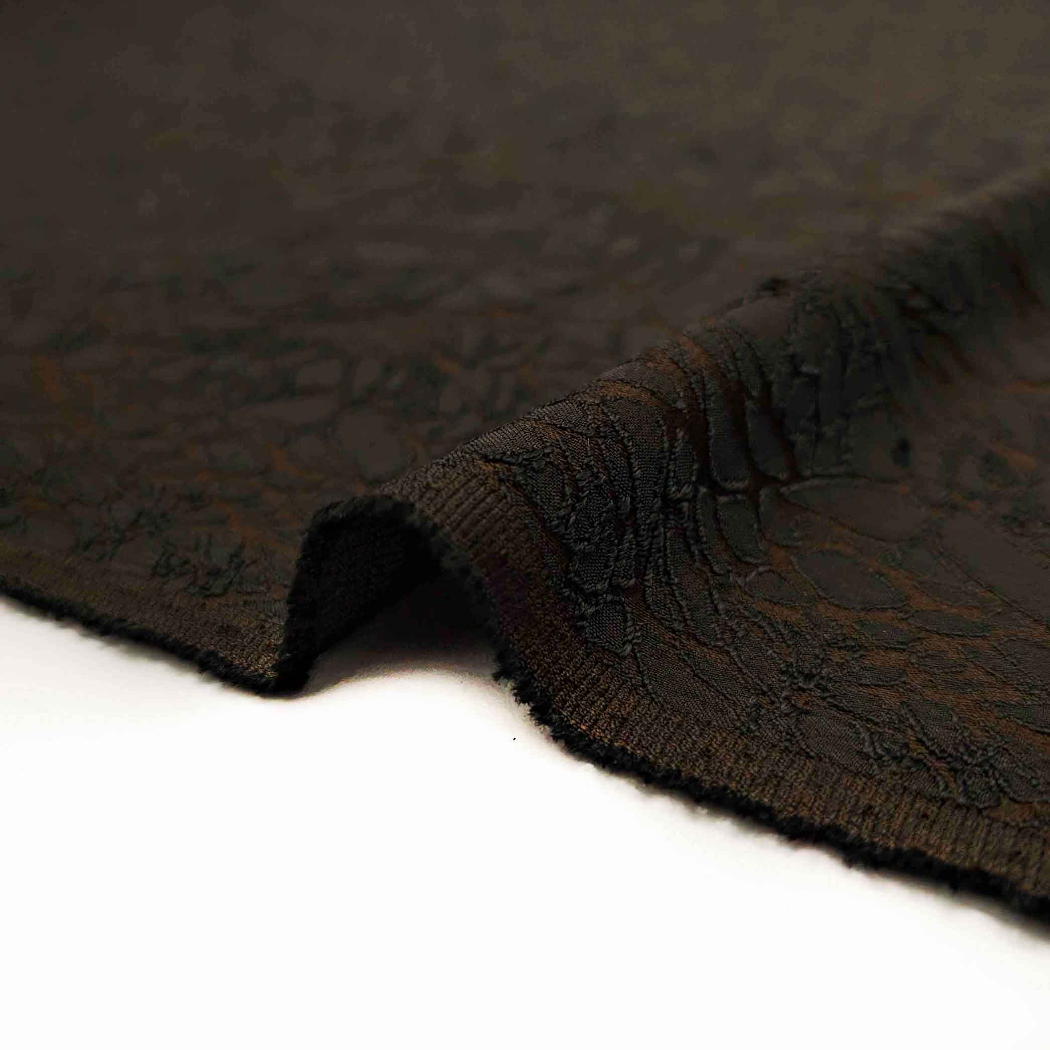 پارچه ژاکارد ویسکوز 209 رنگ شکلاتی مشکی 