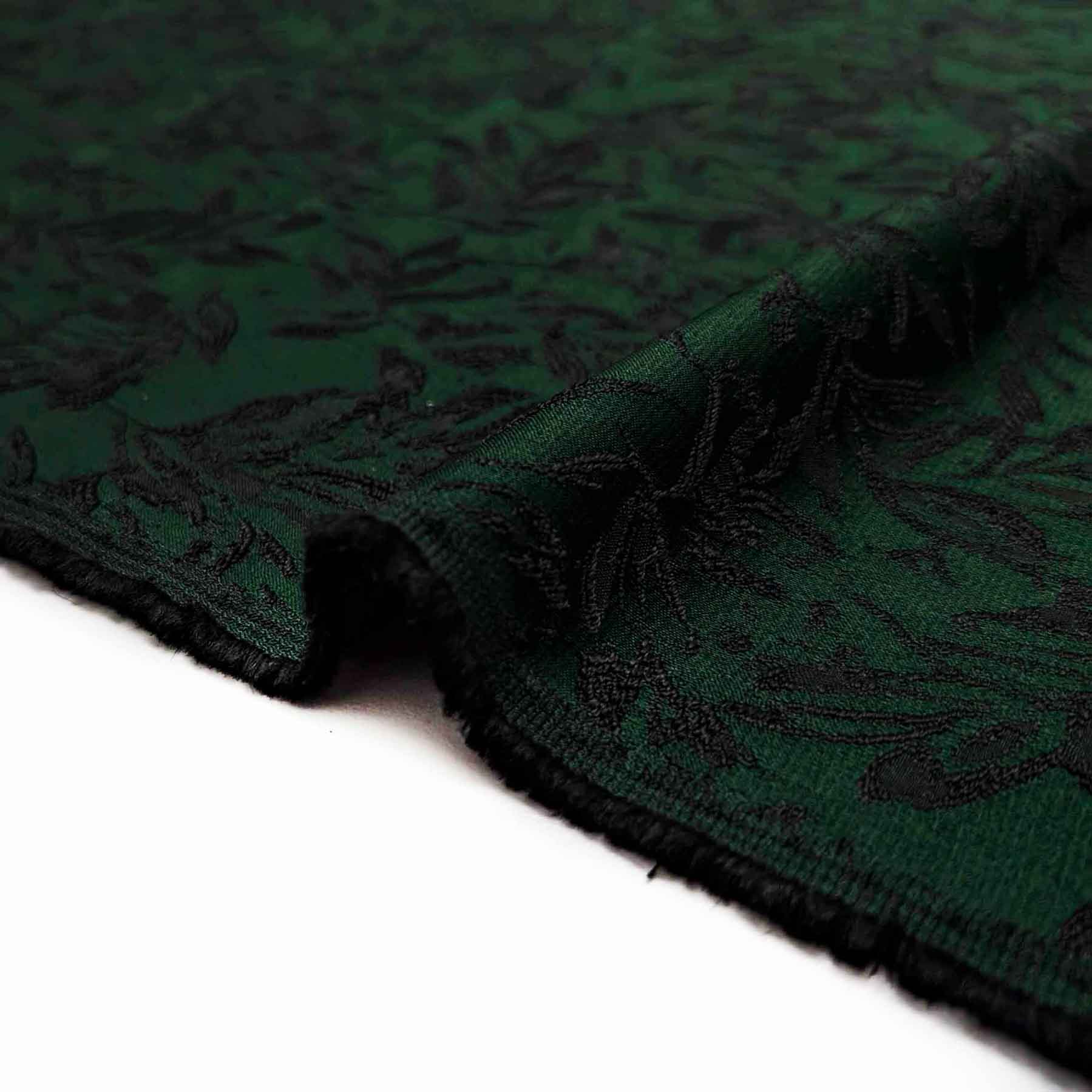 پارچه ژاکارد ویسکوز 219 رنگ سبز مشکی 