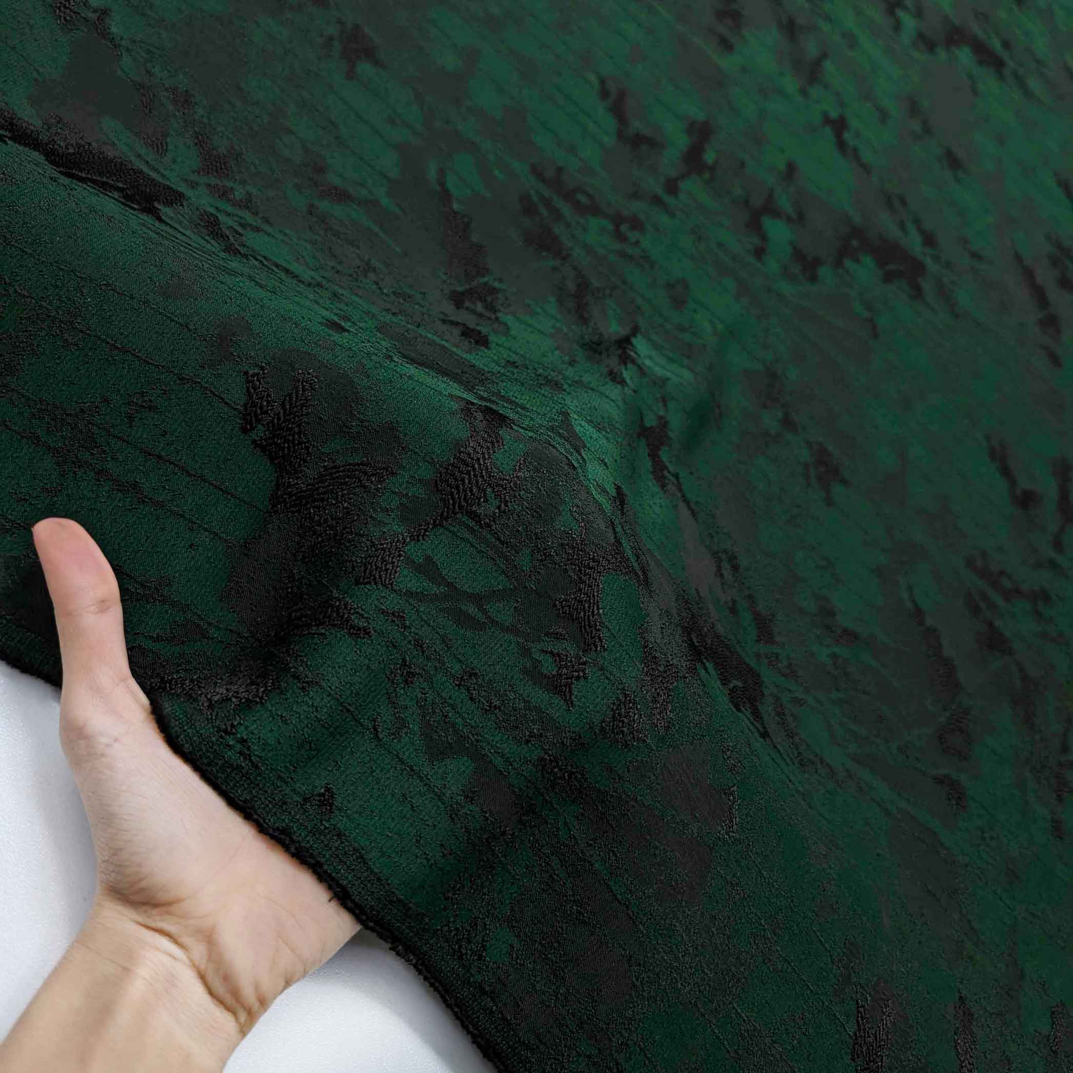 پارچه ژاکارد ویسکوز 222 رنگ سبز مشکی 