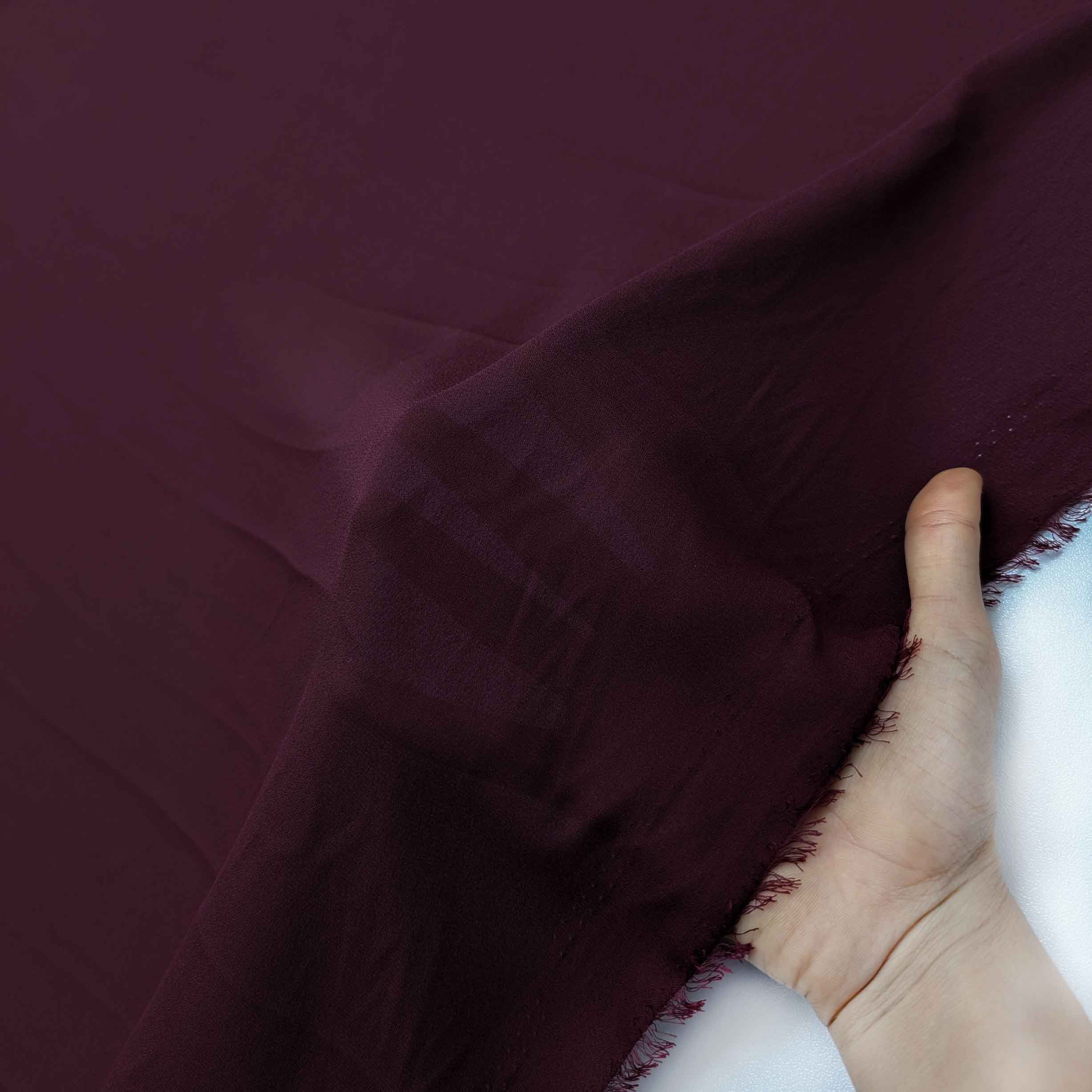 پارچه کرپ حریر ساده رنگ جگری 