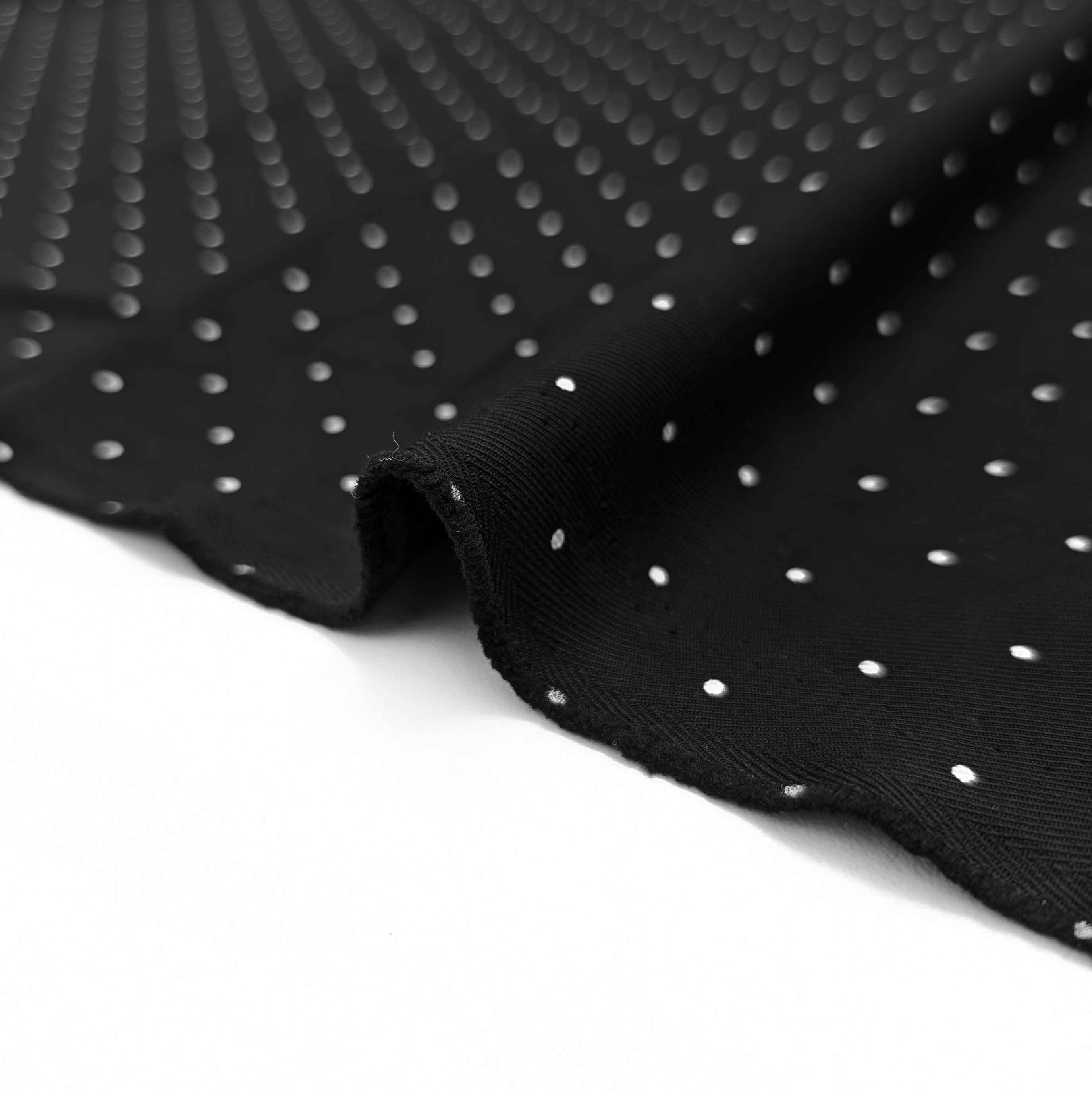 پارچه کتان سیلک خالدار رنگ مشکی 