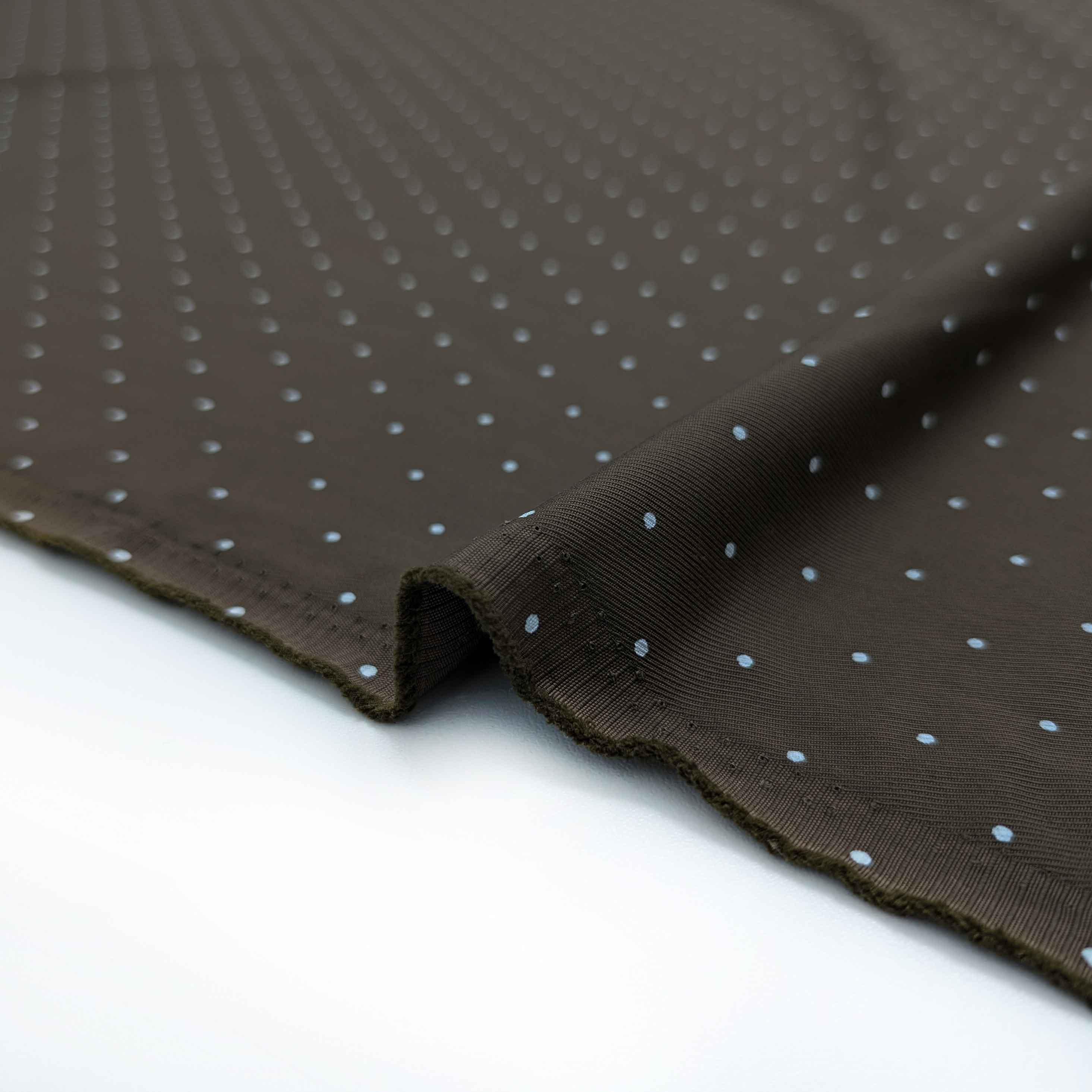 پارچه کتان سیلک خالدار رنگ شکلاتی 